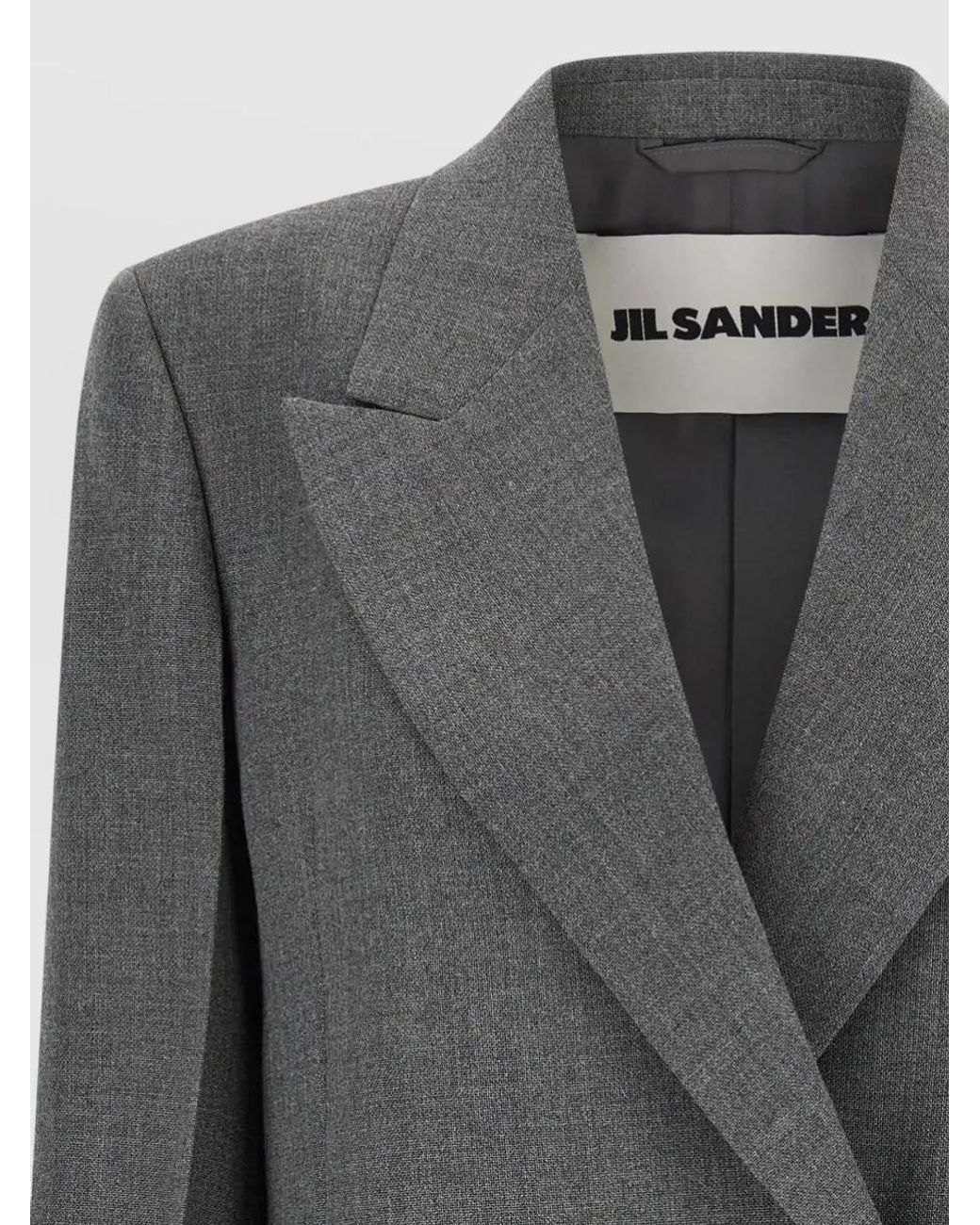 Jil Sander Gray Wool Double-Breasted Blazer