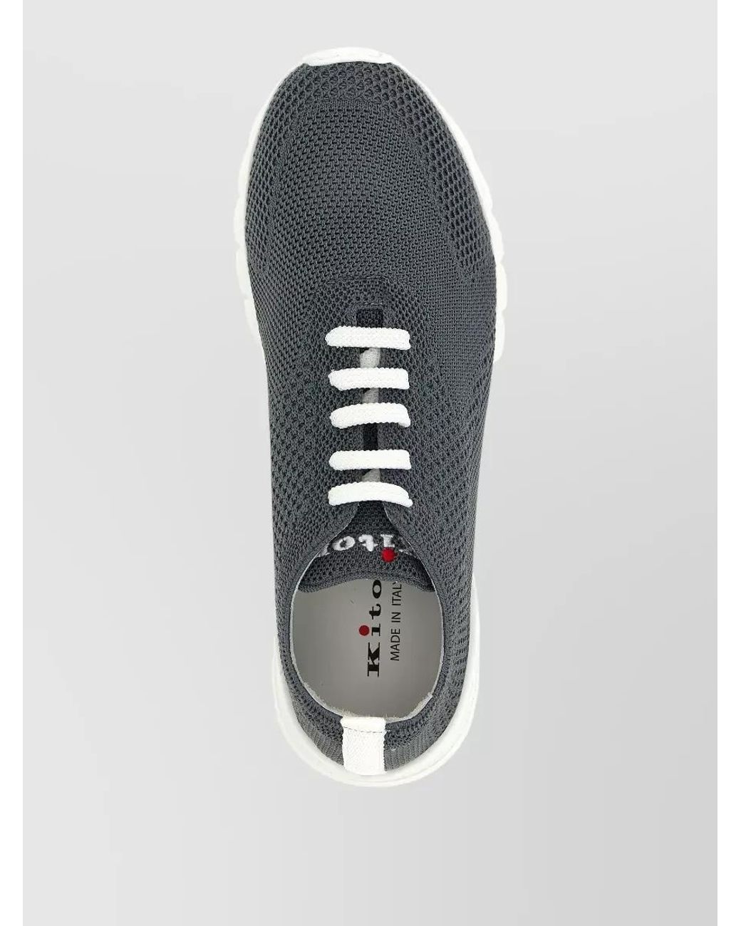Kiton Blue Knit Low-Top Sneakers for men