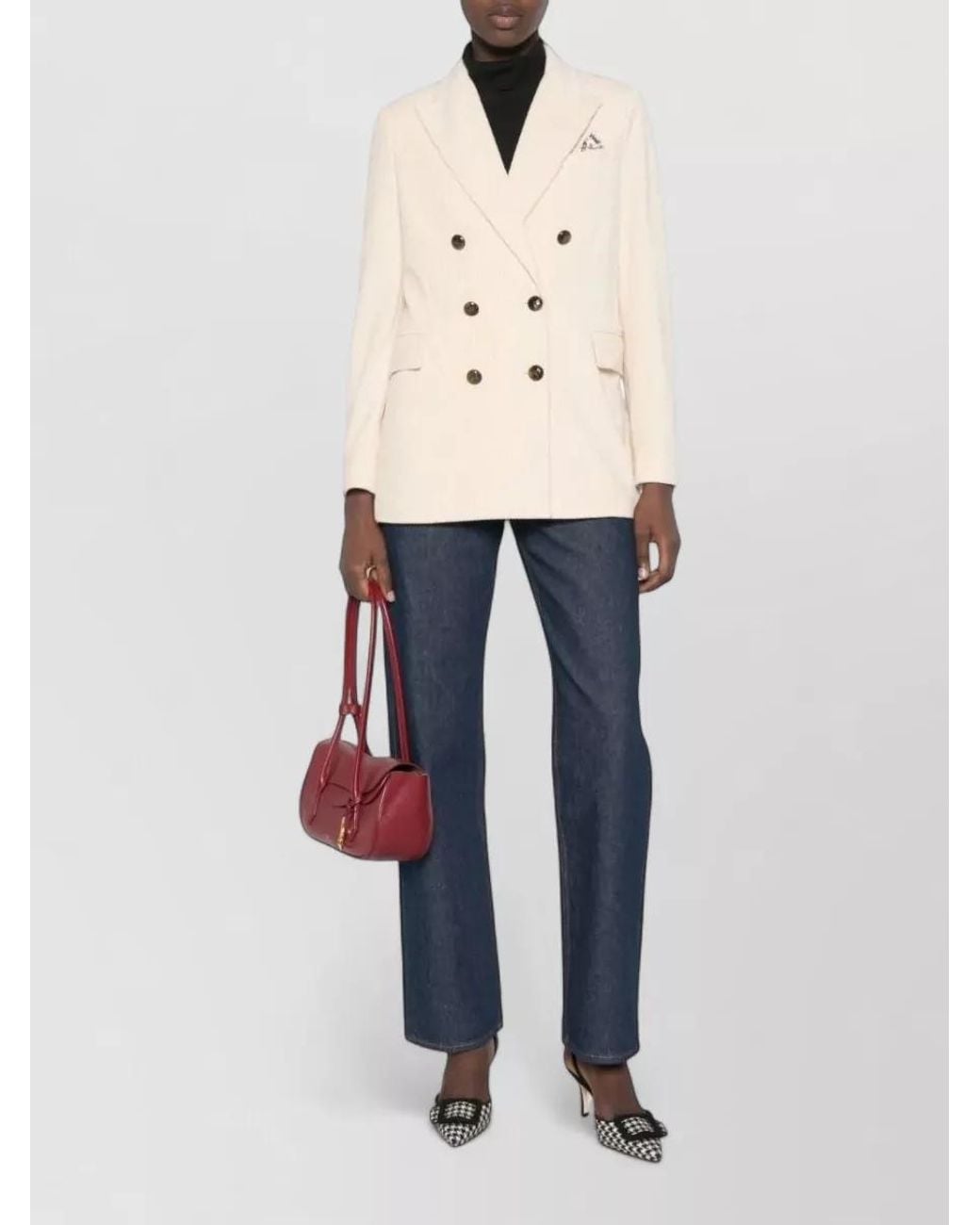 Circolo 1901 Natural Cotton Corduroy Double-Breasted Jacket