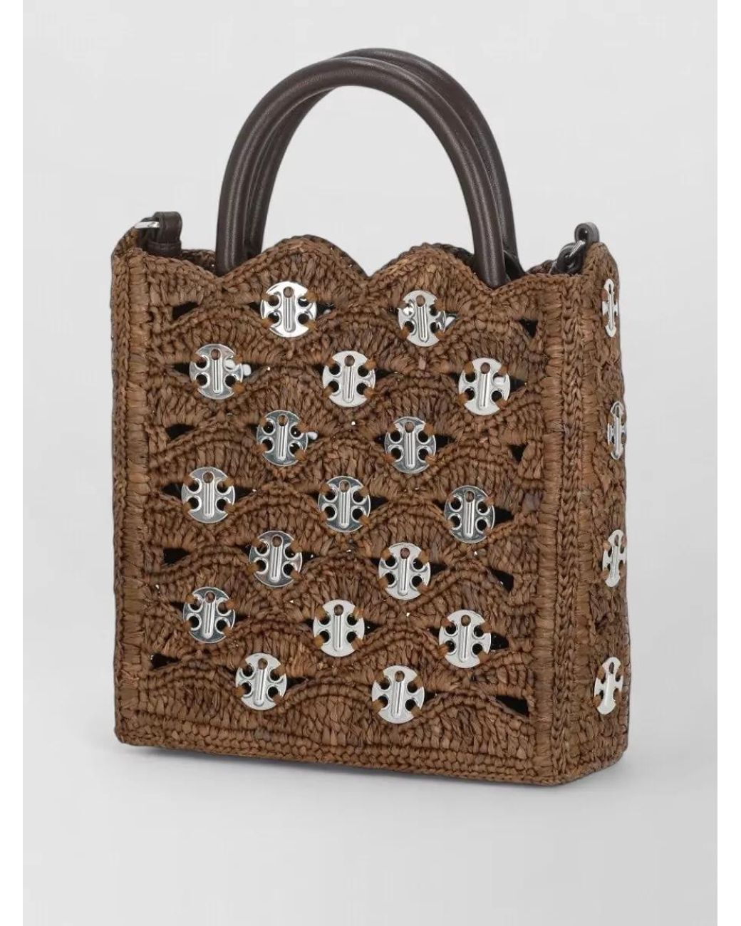 Rabanne Brown Na Raffia Tote Bag