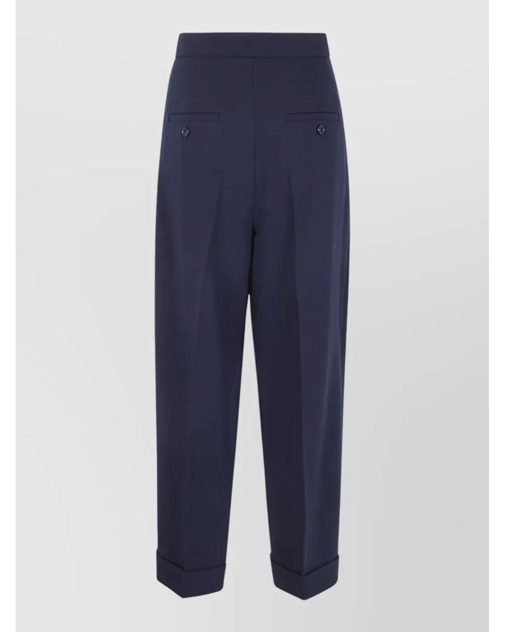 Max Mara Blue Virgin Wool Tailored Trousers
