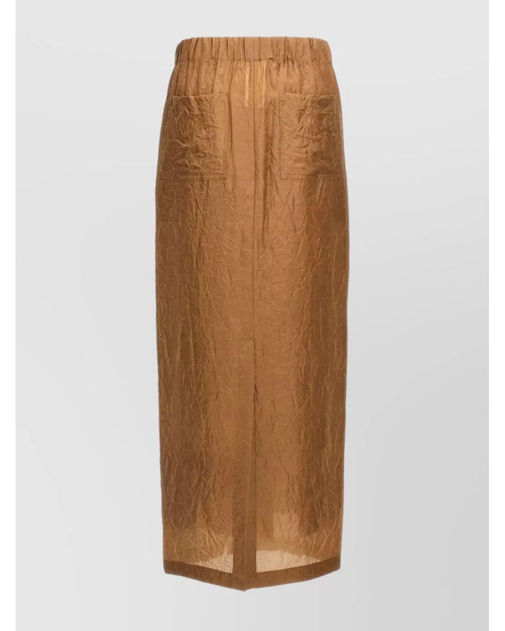 Max Mara Brown Silk Straight Skirt