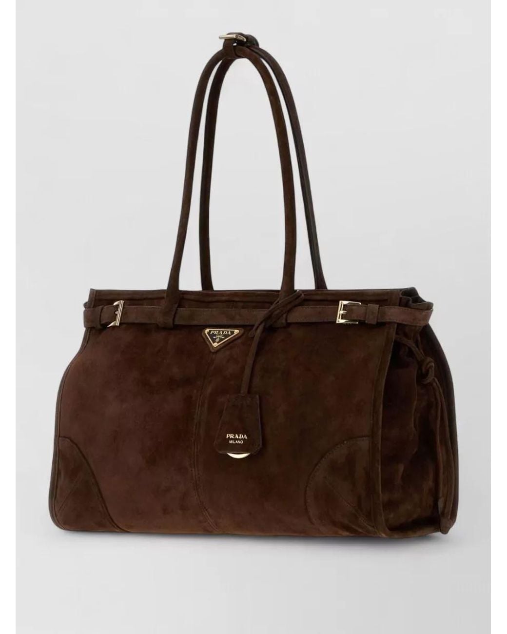 Prada Brown Bonnie Large Suede Tote Bag