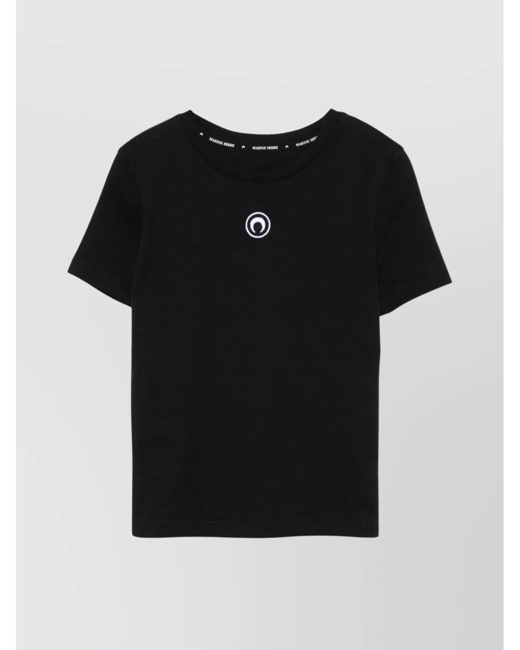 MARINE SERRE Black Cotton Slim-Fit Logo-Embroidered T-Shirt