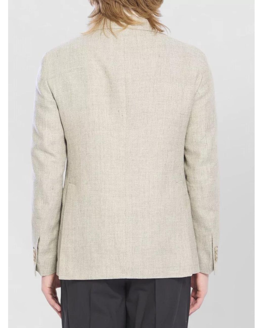 Tagliatore Natural Wool-Blend Buttoned Blazer for men