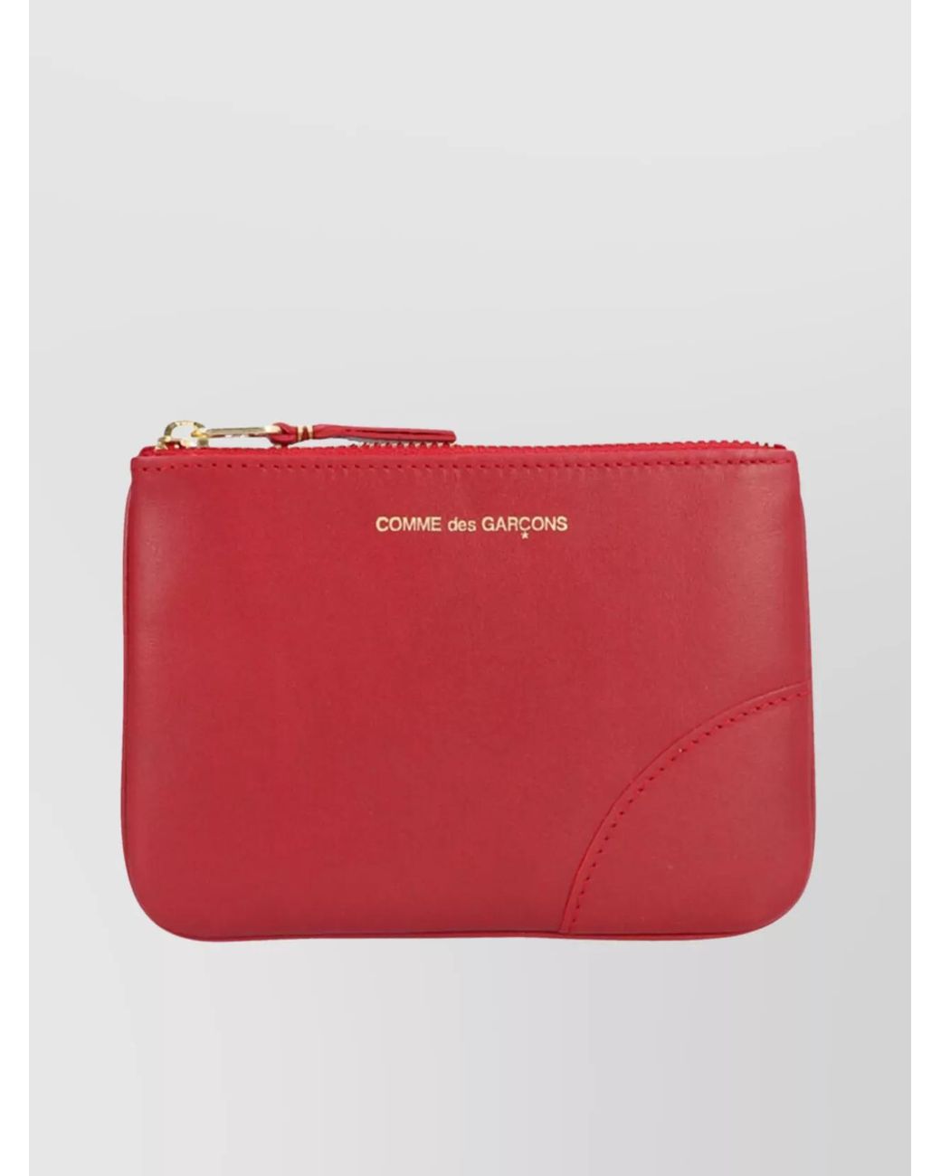Comme des Garçons Red Leather Zip-Around Wallet