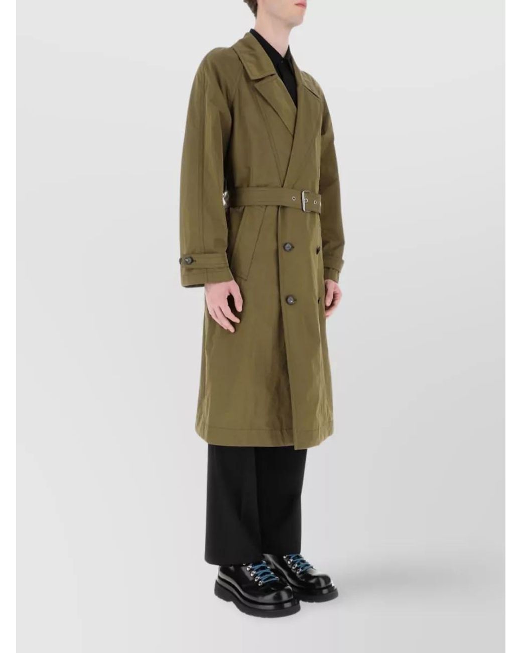 Bottega Veneta Green Nylon Trench Coat for men