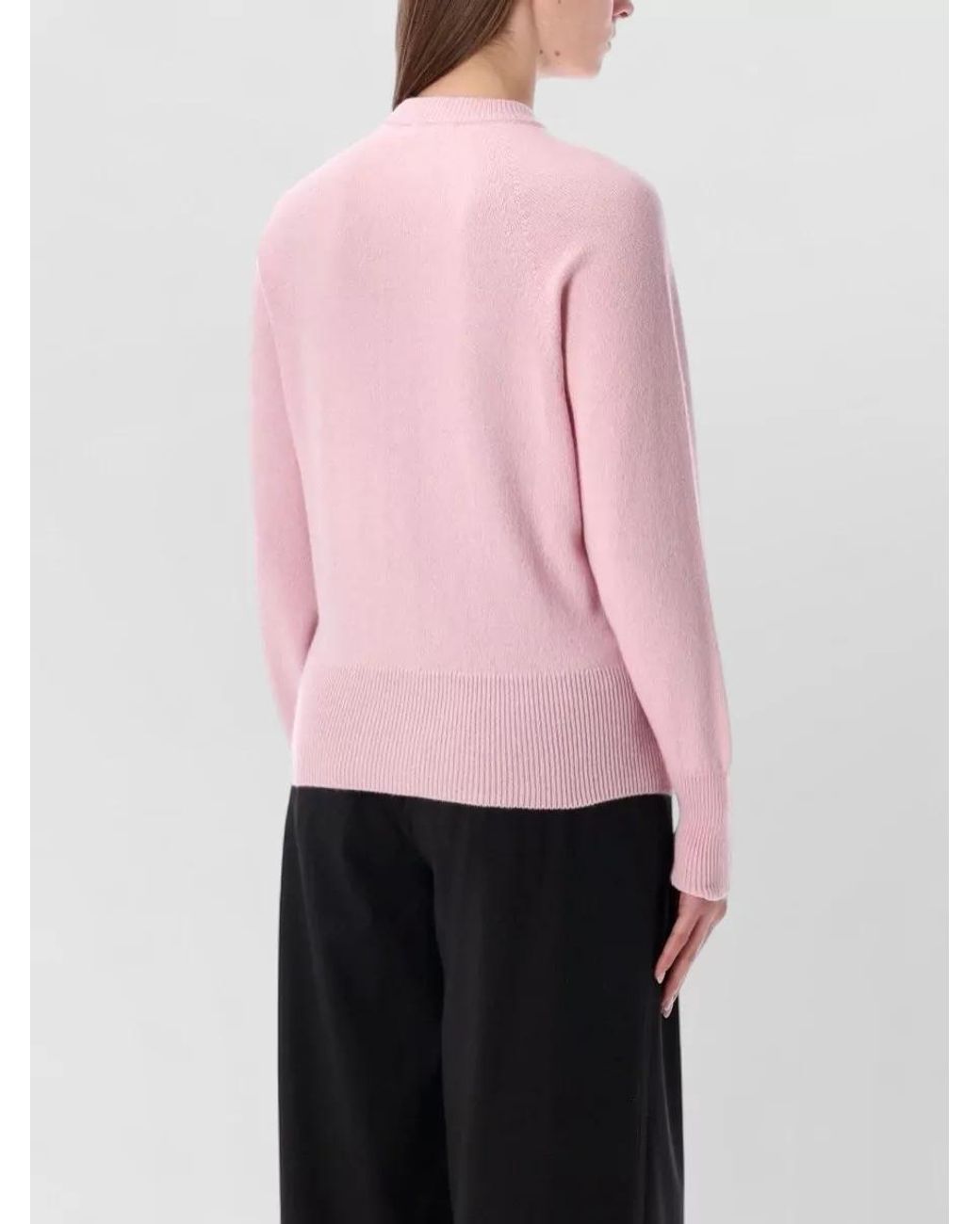Balmain Pink Cashmere Relaxed-Fit Ribbed Cardigan