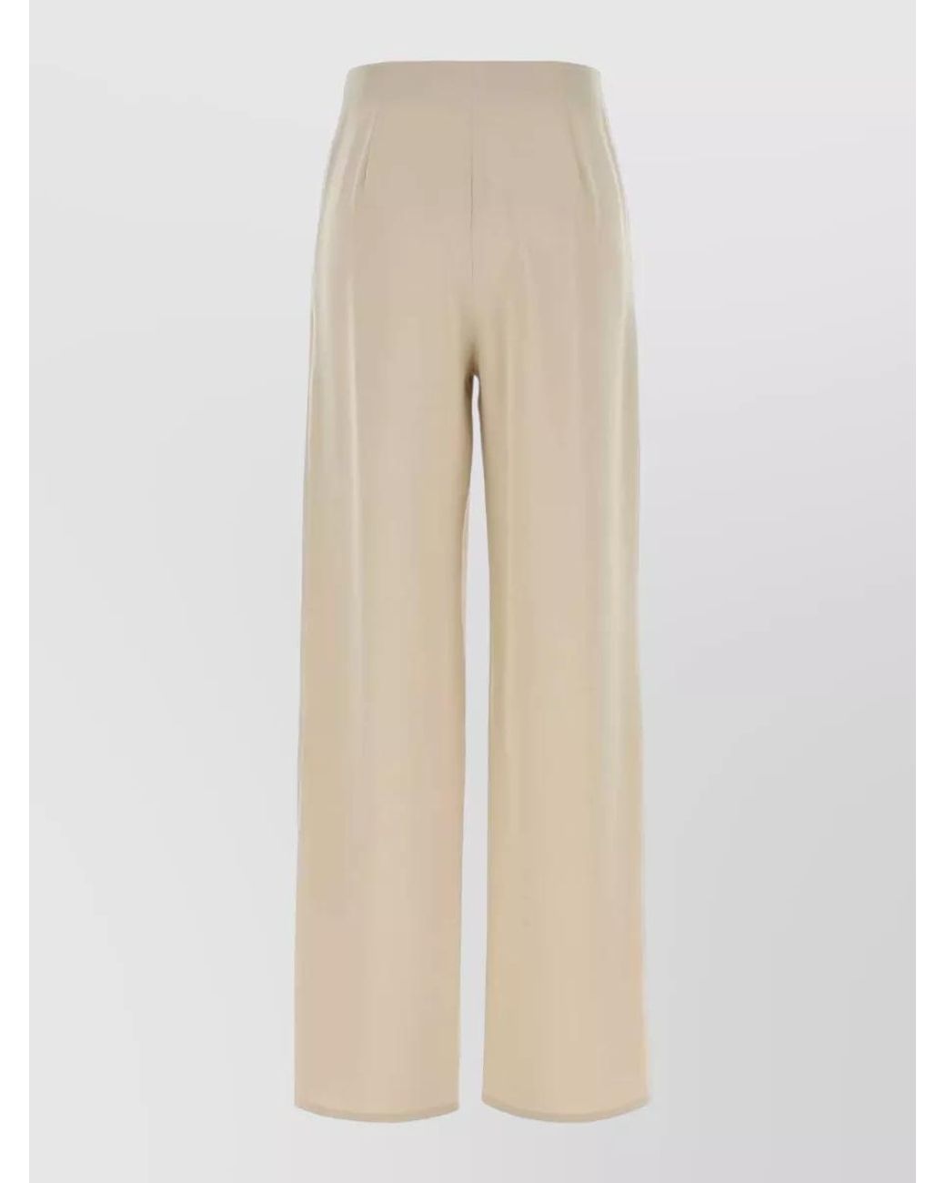 Max Mara Natural Silk Pleated Wide-Leg Trousers