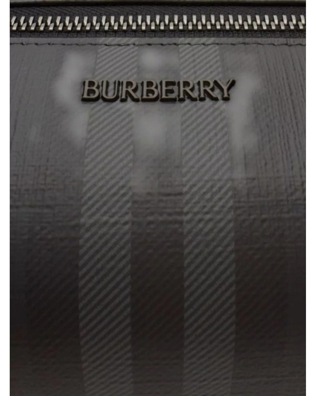 Burberry Black Canvas Check Clutch Bag for men