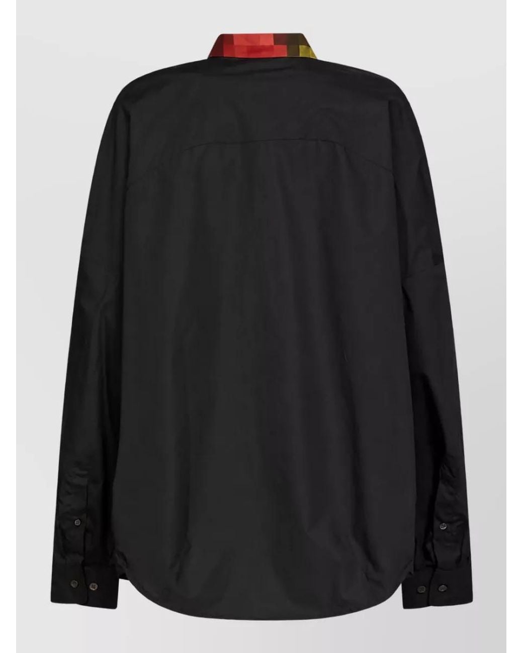 Dries Van Noten Black Cotton Oversized Printed Shirt