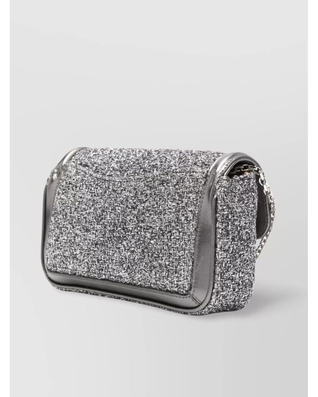 Roger Vivier Gray Leather Crystal-Embellished Shoulder Bag