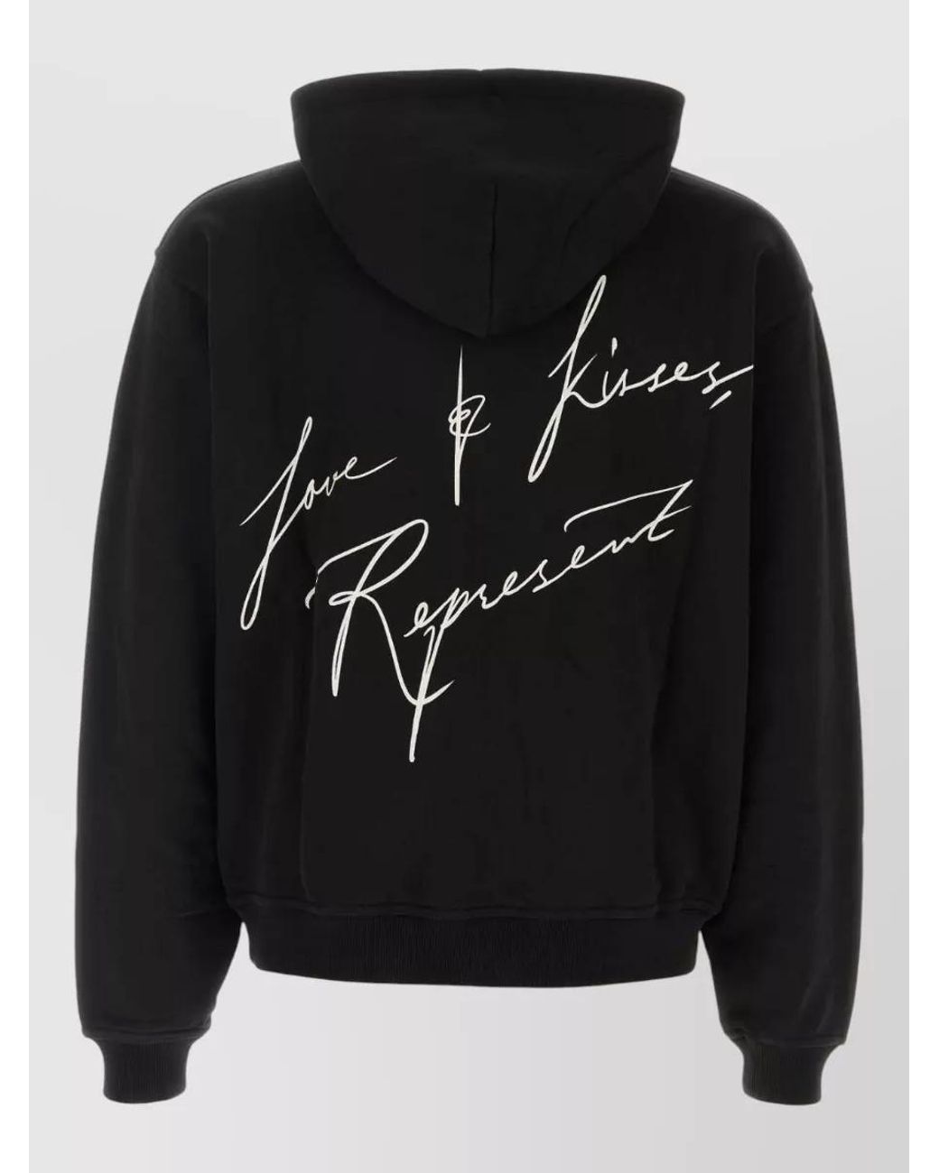 Represent Black Cotton Relaxed Fit Hooded Jacket for men
