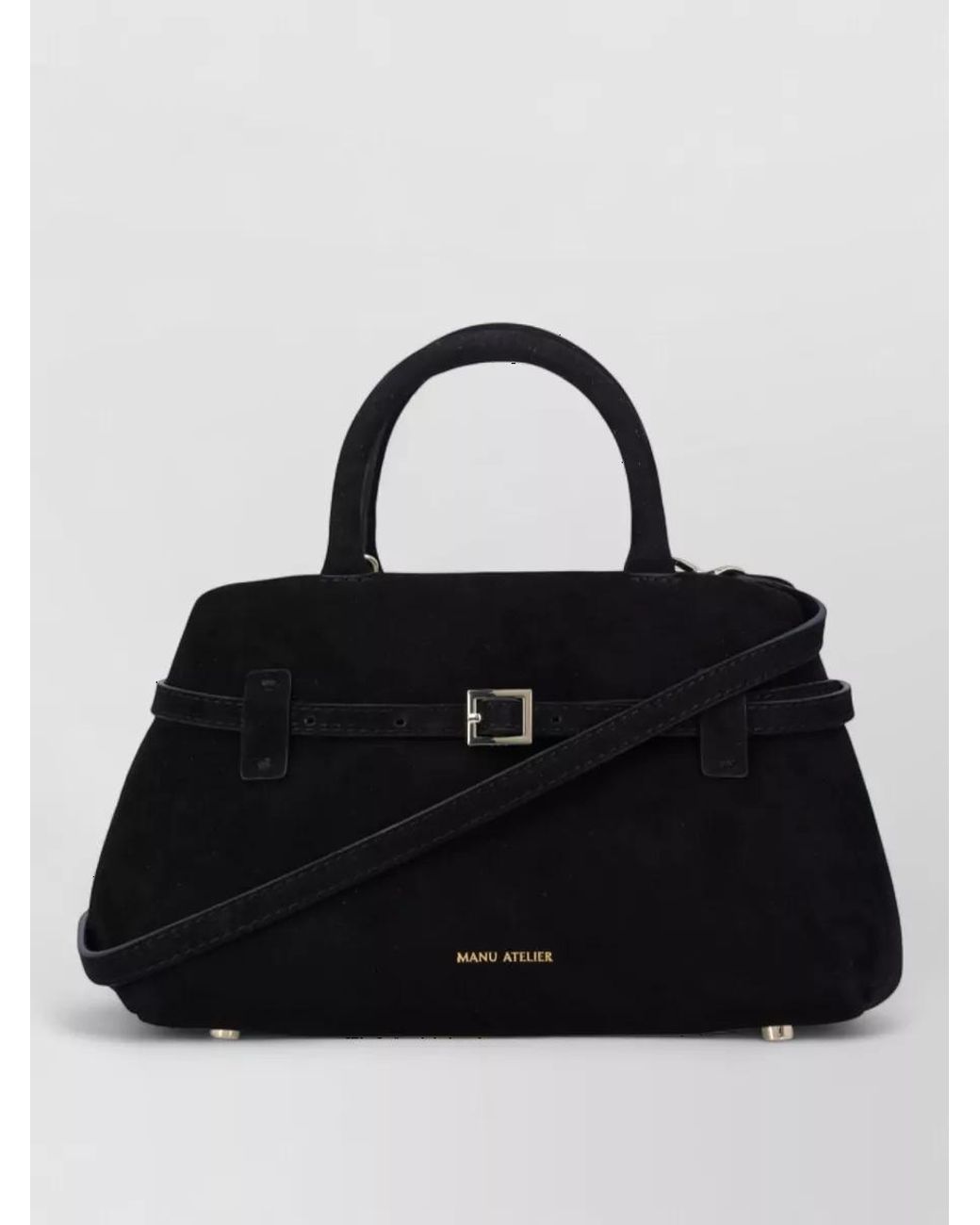 MANU Atelier Black Leather Shoulder Bag