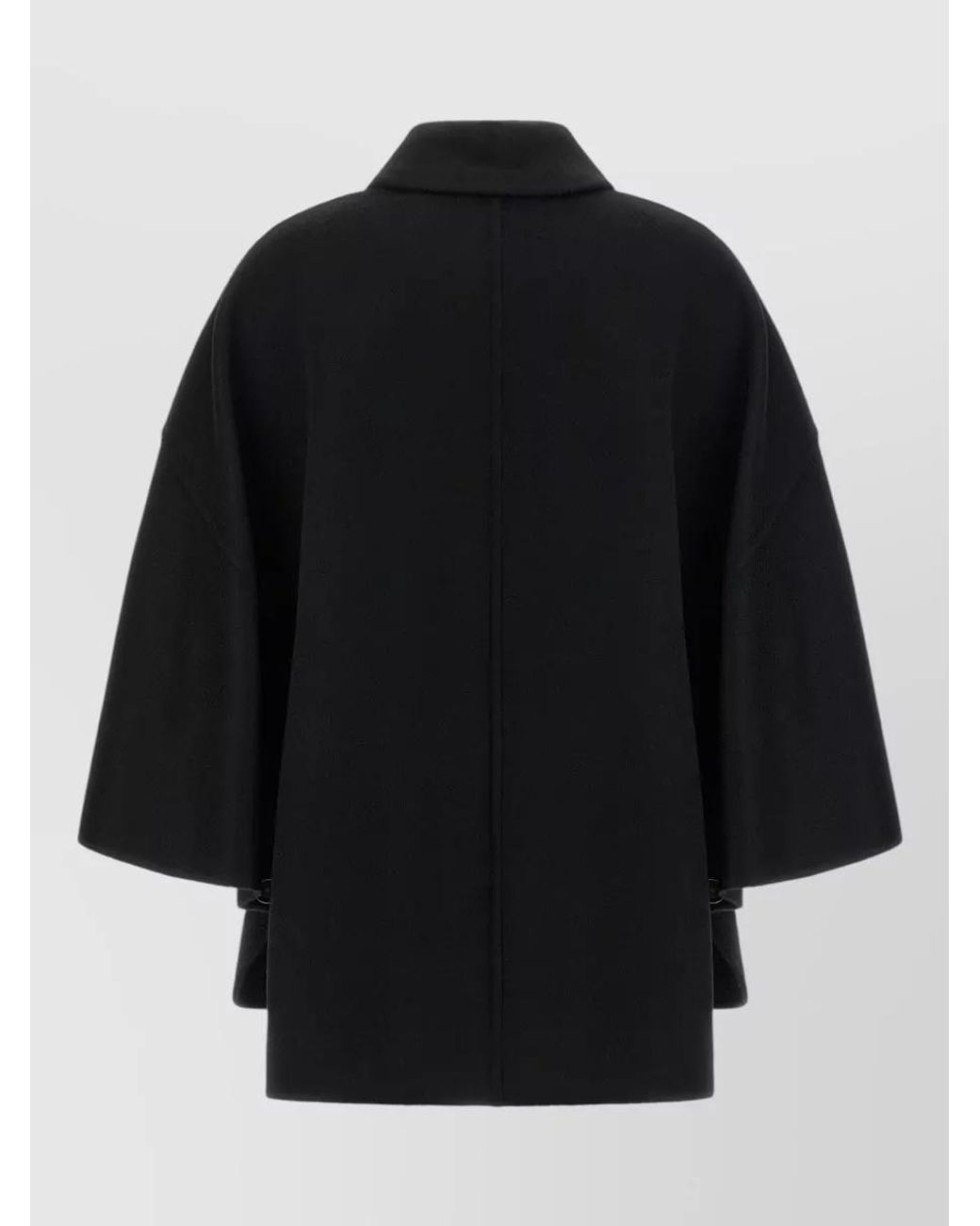 Max Mara Black Cashmere Double Breasted Cape