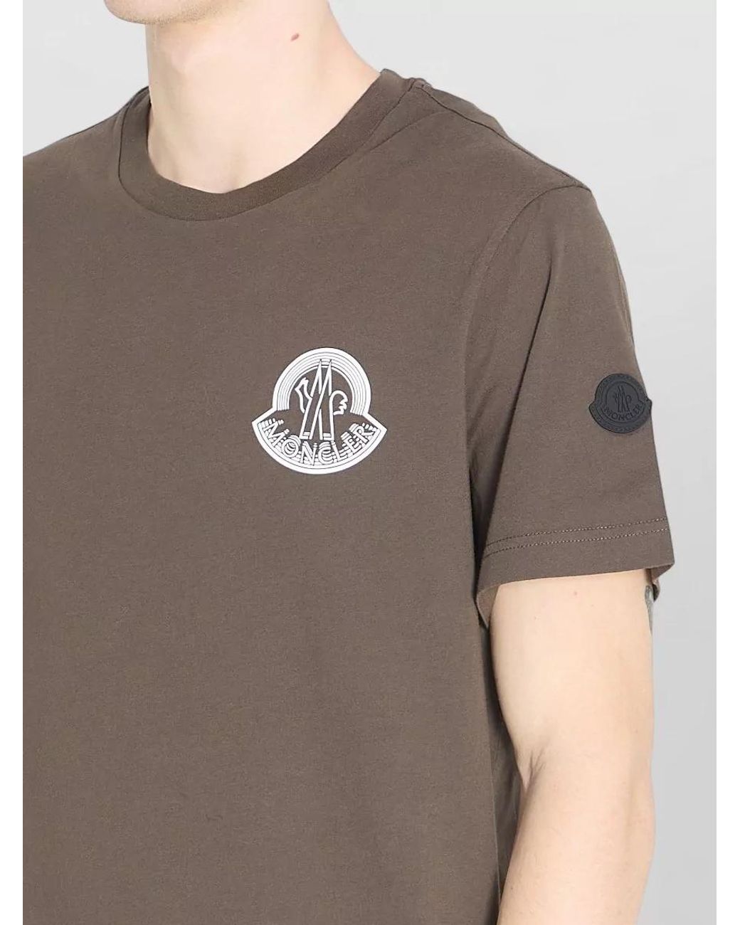 Moncler Gray Cotton Regular-Fit Short-Sleeve T-Shirt for men