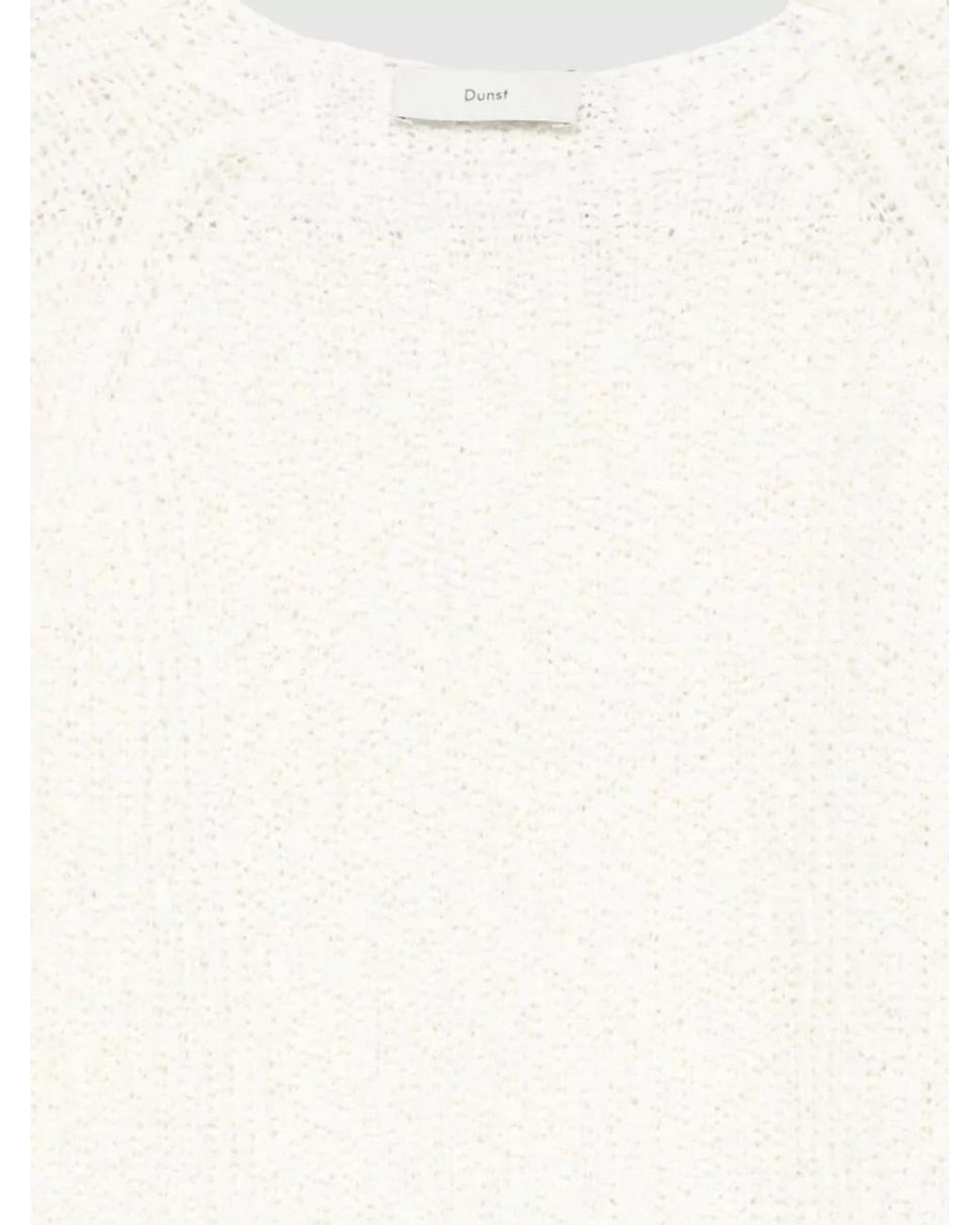 DUNST White Open-Knit Scoop-Neck Jumper