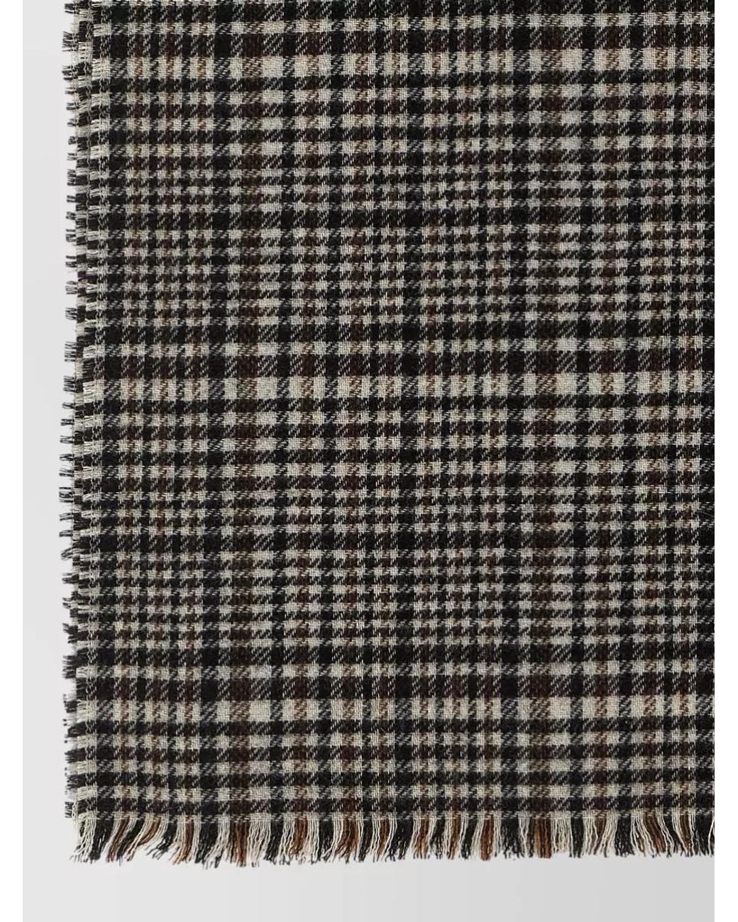 Brunello Cucinelli Black Prince Of Wales Cashmere Scarf