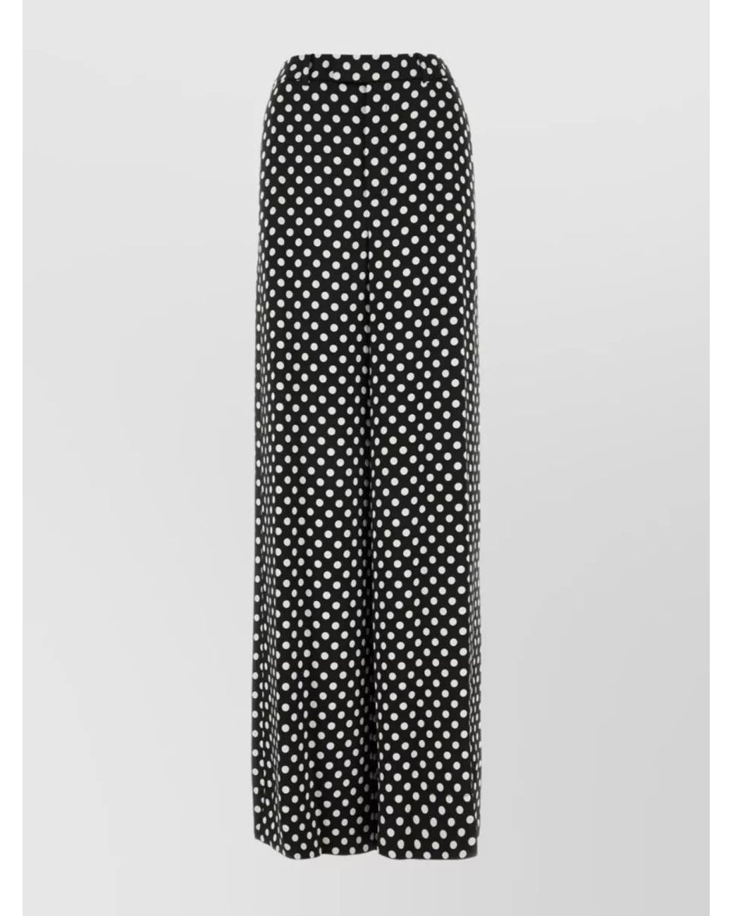 Saint Laurent Black Polka-Dot Wide-Leg Trousers