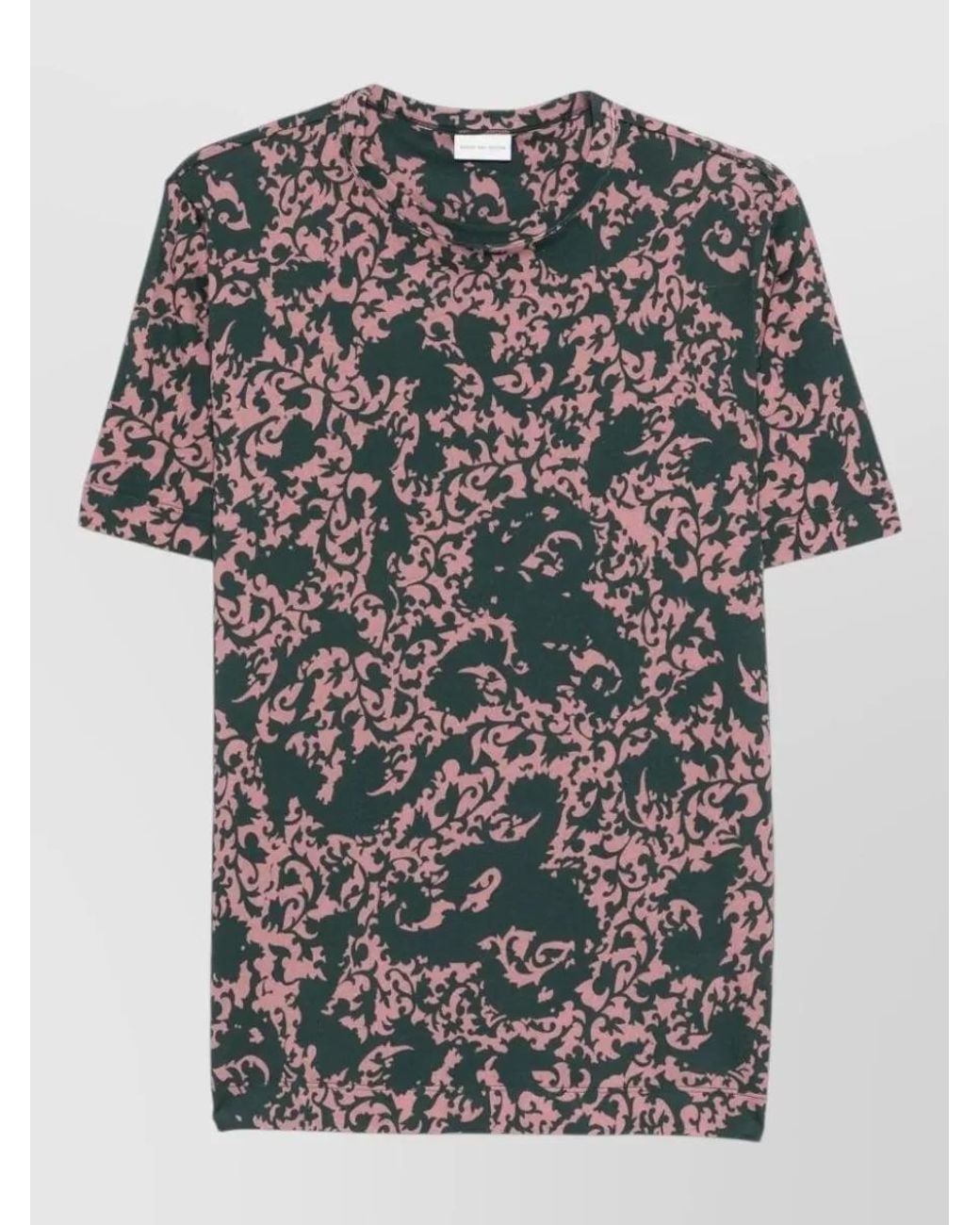 Dries Van Noten Gray Printed Short-Sleeve Shirt for men