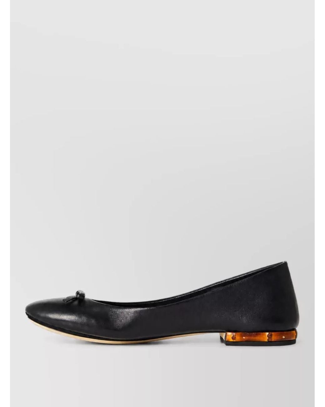 Gucci White Leather Studded Ballerina Shoes
