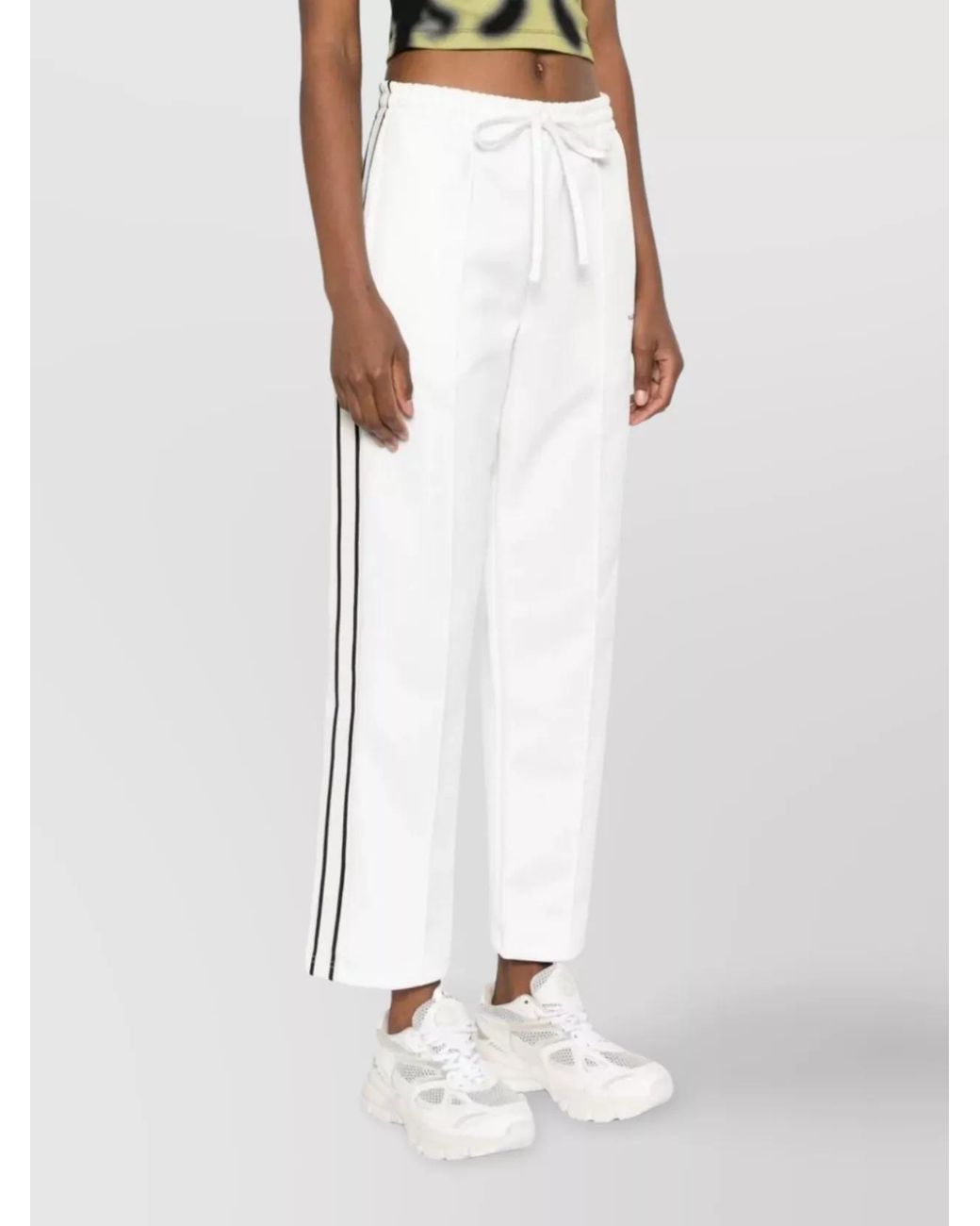 P.A.R.O.S.H. White Striped Cropped Track Pants