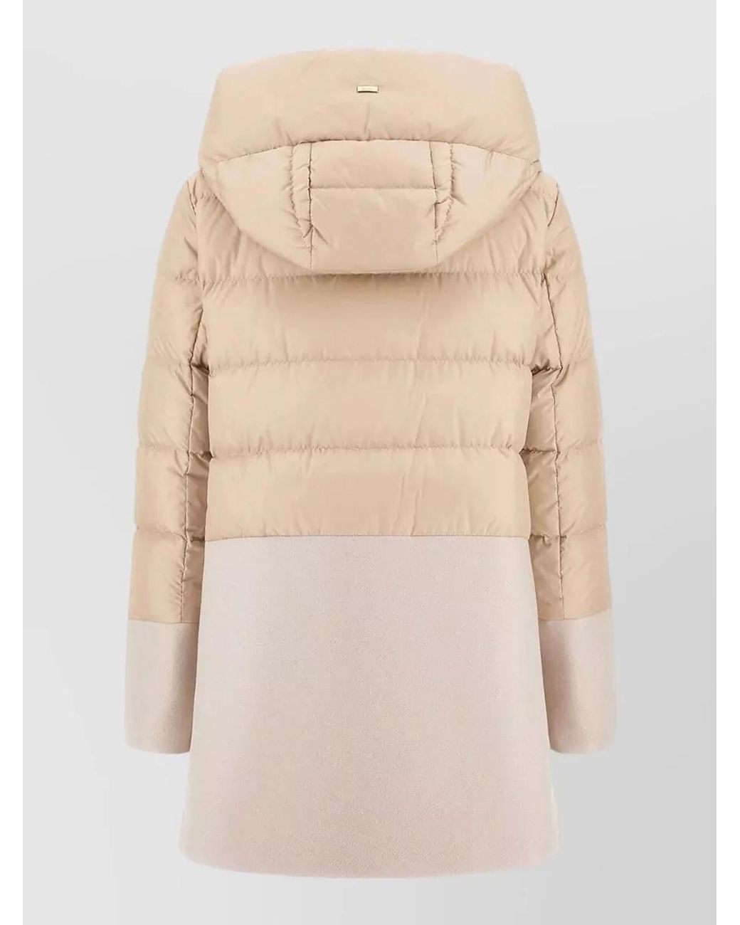 Herno Natural Quilted Paneled Parka Coat