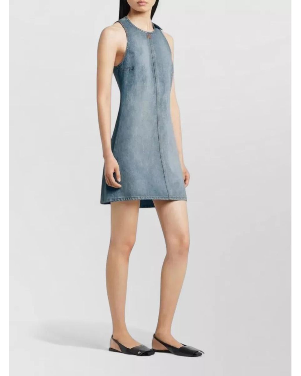 Courreges Blue Denim A-Line Mini Dress