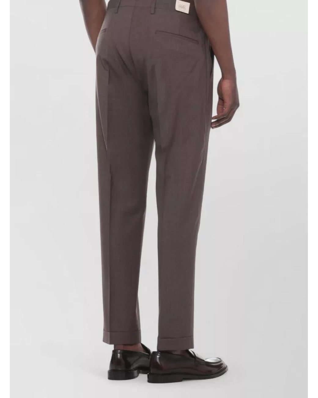 Briglia 1949 Gray Virgin Wool Straight-Leg Tailored Trousers for men