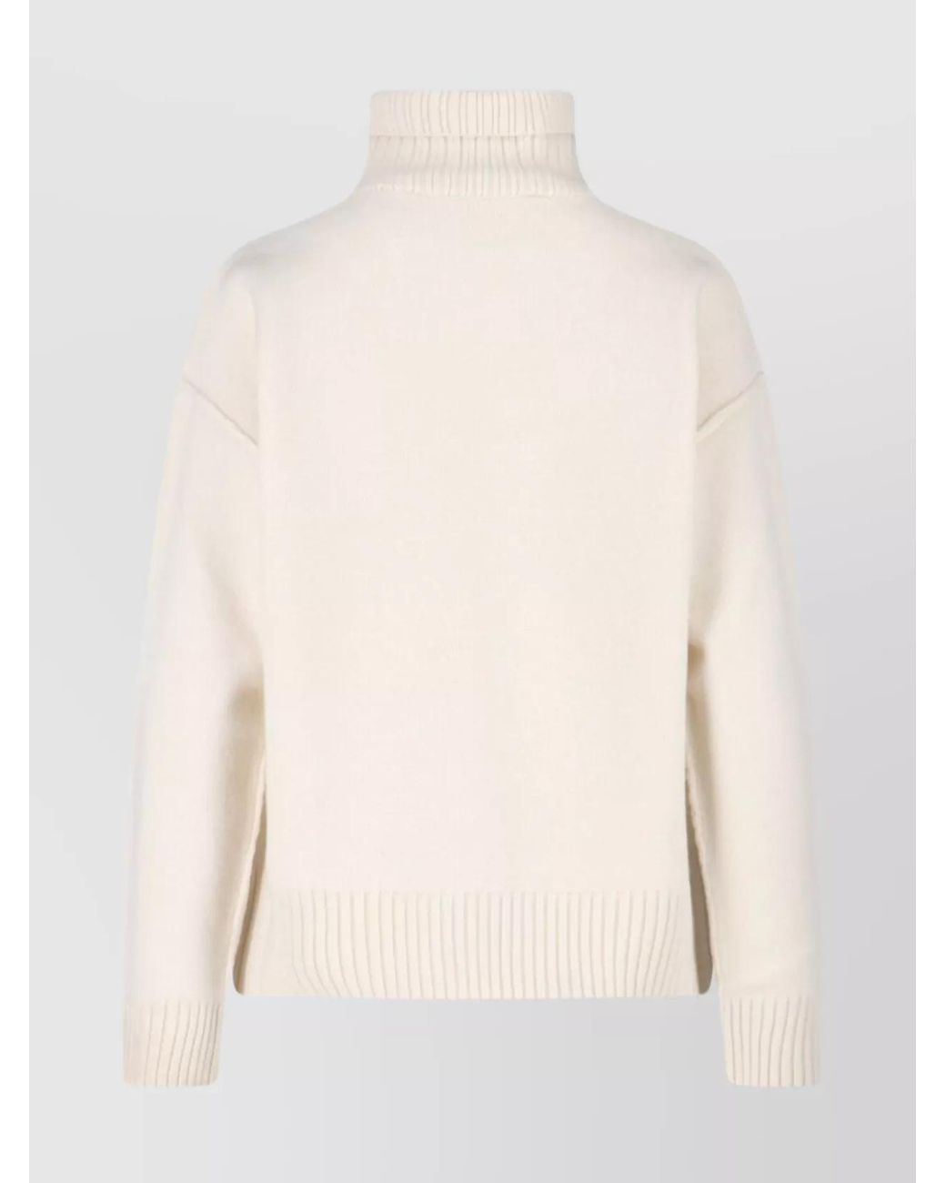 AMI Natural Virgin Wool Turtleneck Jumper