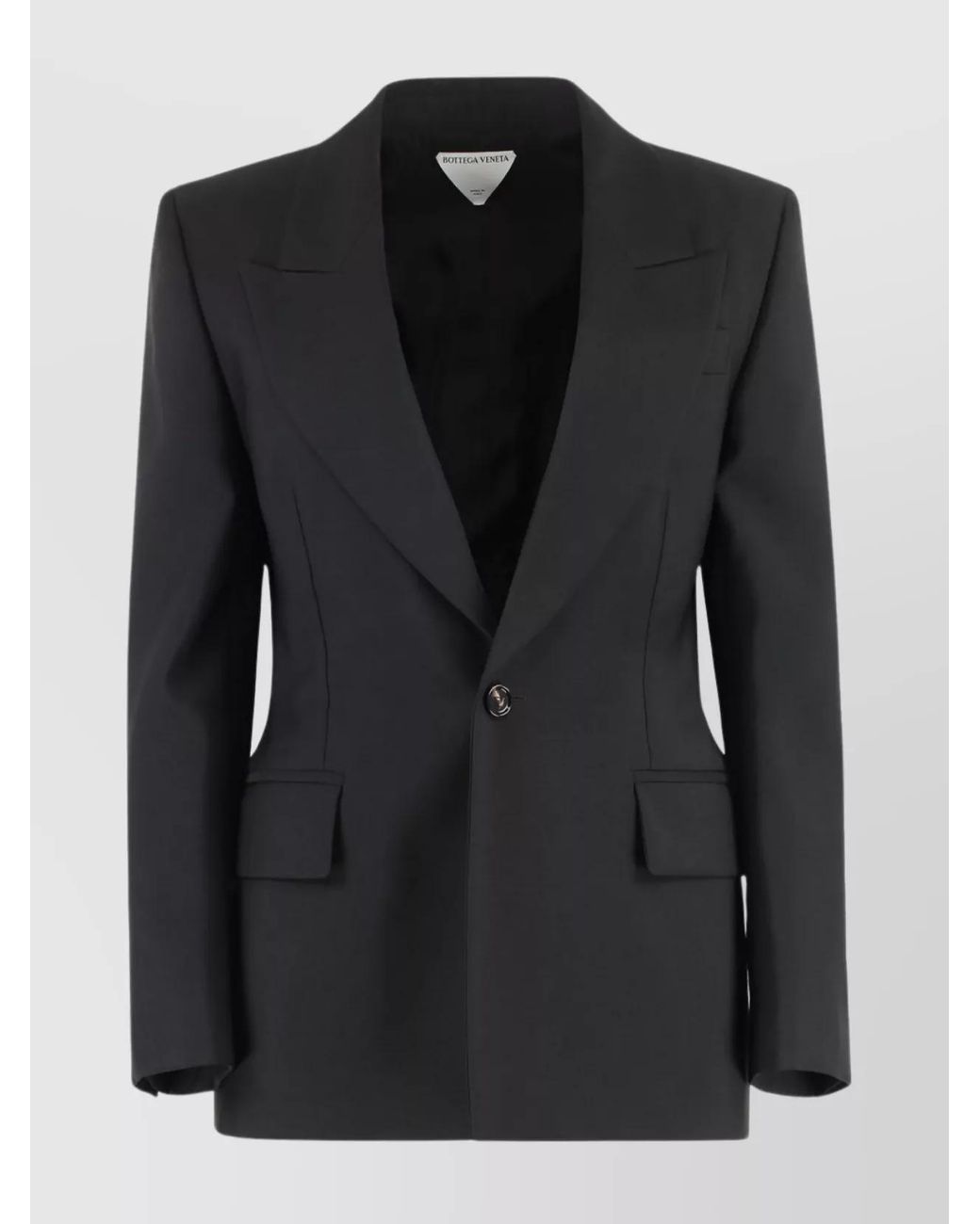 Bottega Veneta Black Wool Blazer With Chest And Flap Pockets