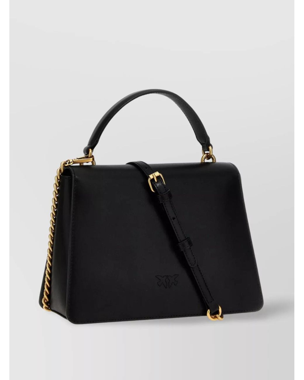 Pinko Black Love Bag One Goat Leather Crossbody Bag