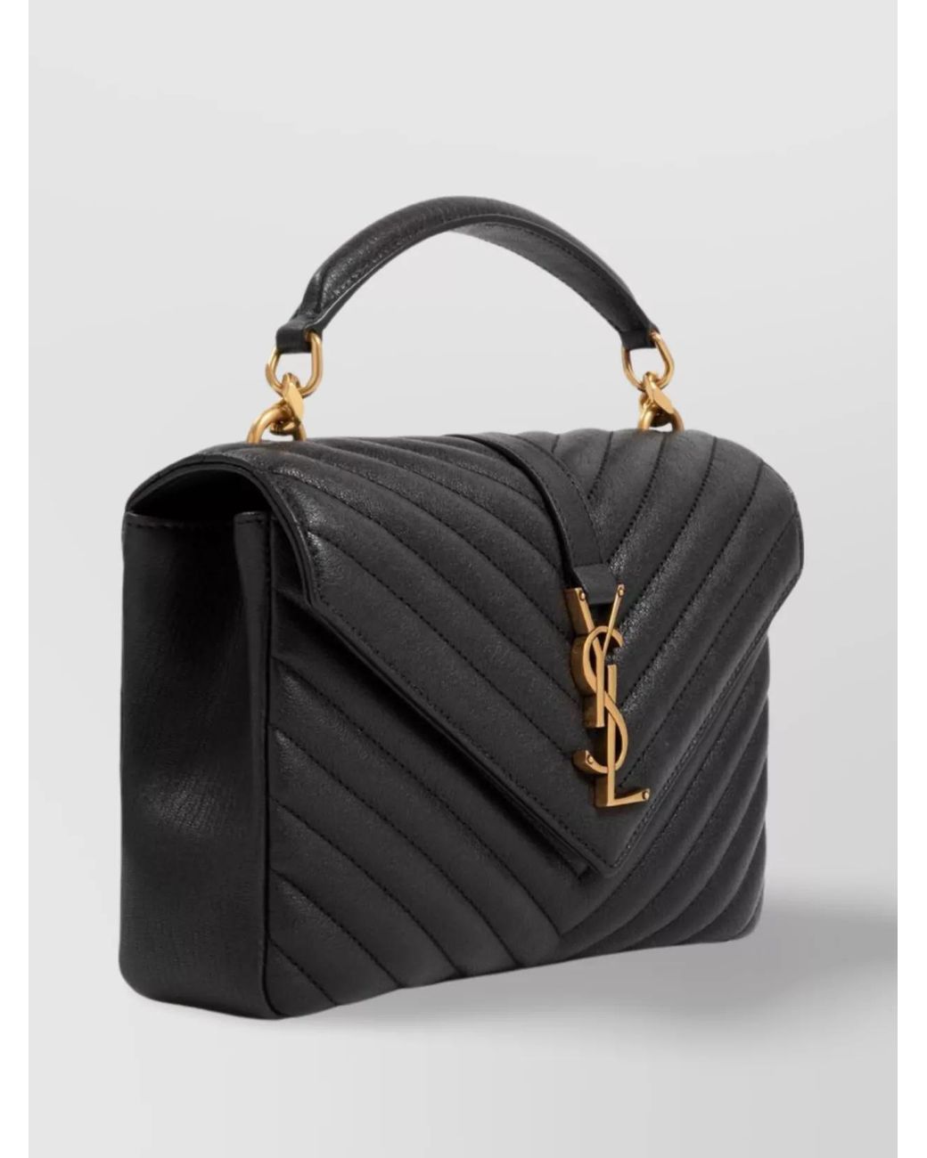 Saint Laurent Black Cassandre Medium Leather Quilted Shoulder Bag