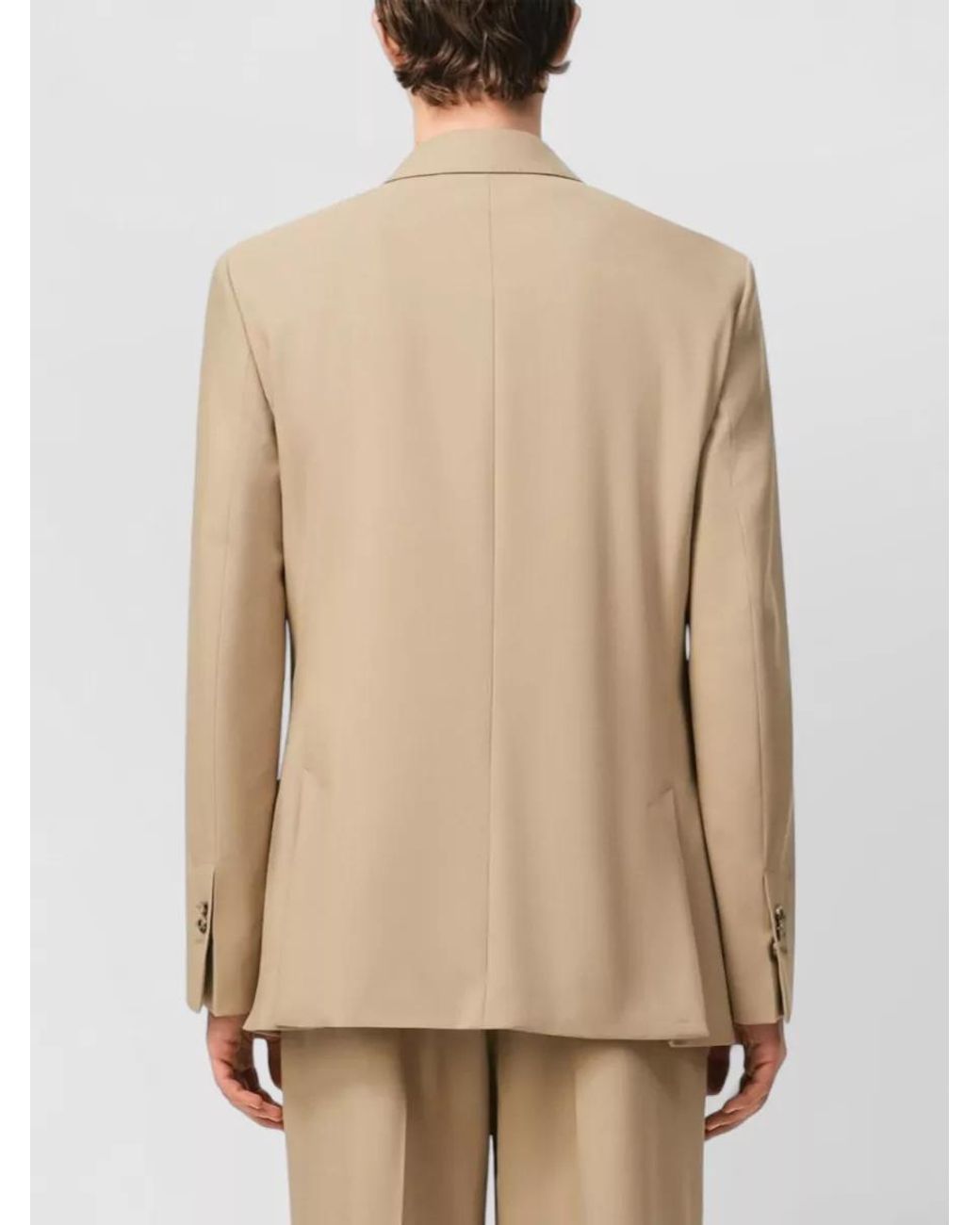 AMI Natural Virgin Wool Double-Breasted Blazer for men