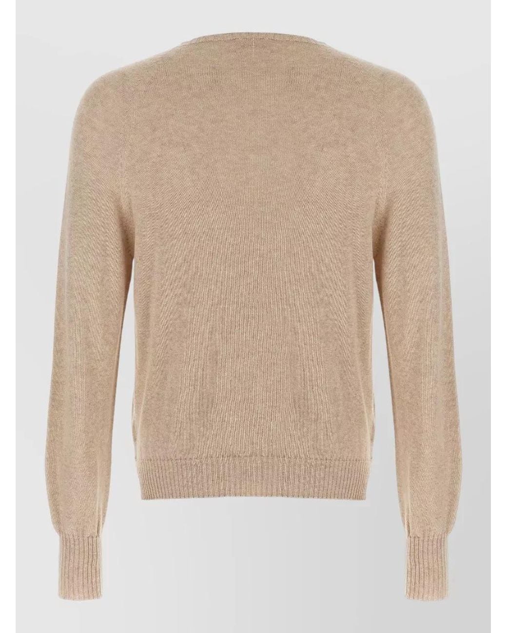 Ma'ry'ya Natural Cashmere Cotton Crew Neck Long-Sleeve Jumper for men