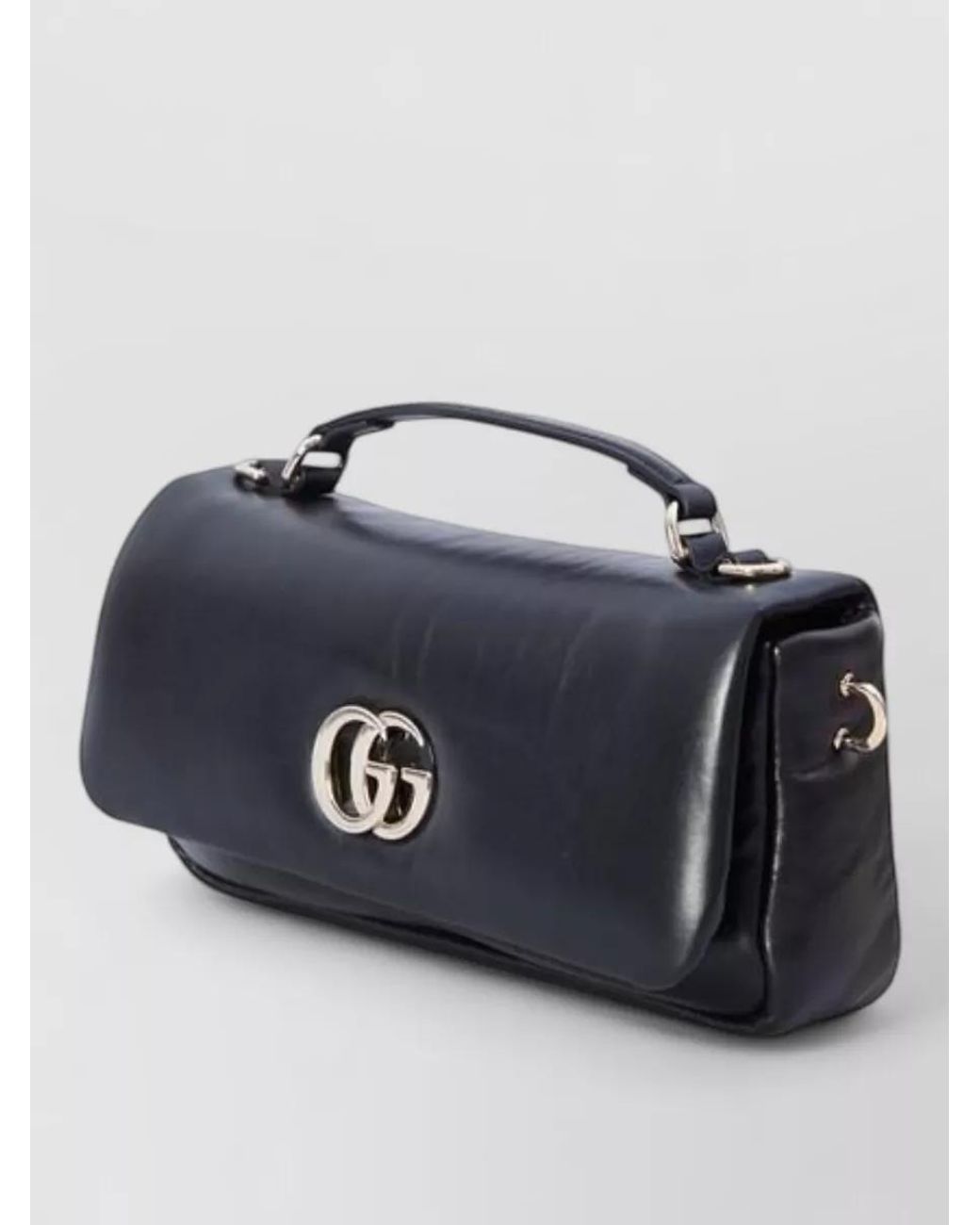 Gucci Blue Gg Milano Leather Bucket Bag