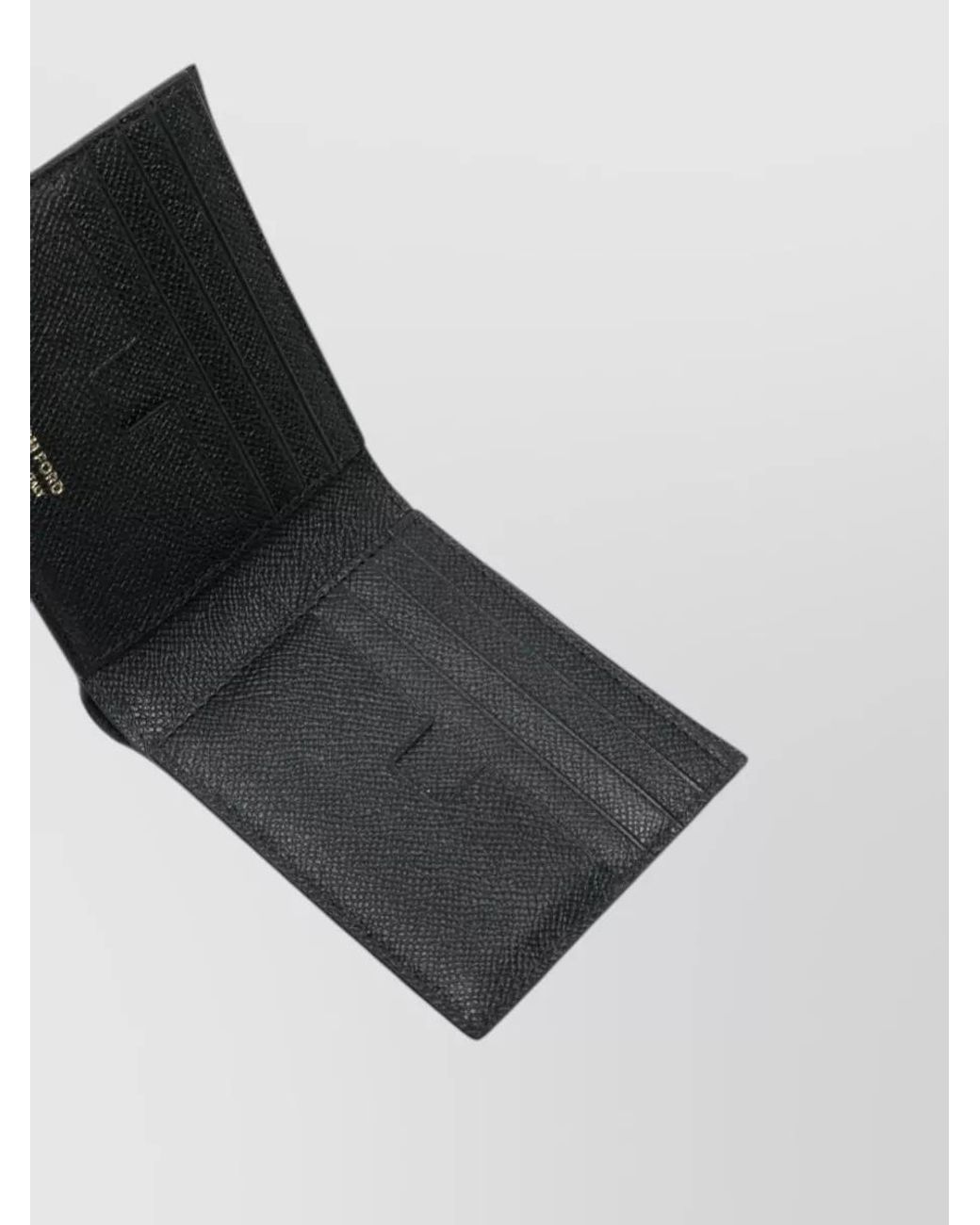 Tom Ford Black Grain Leather Bifold Wallet for men