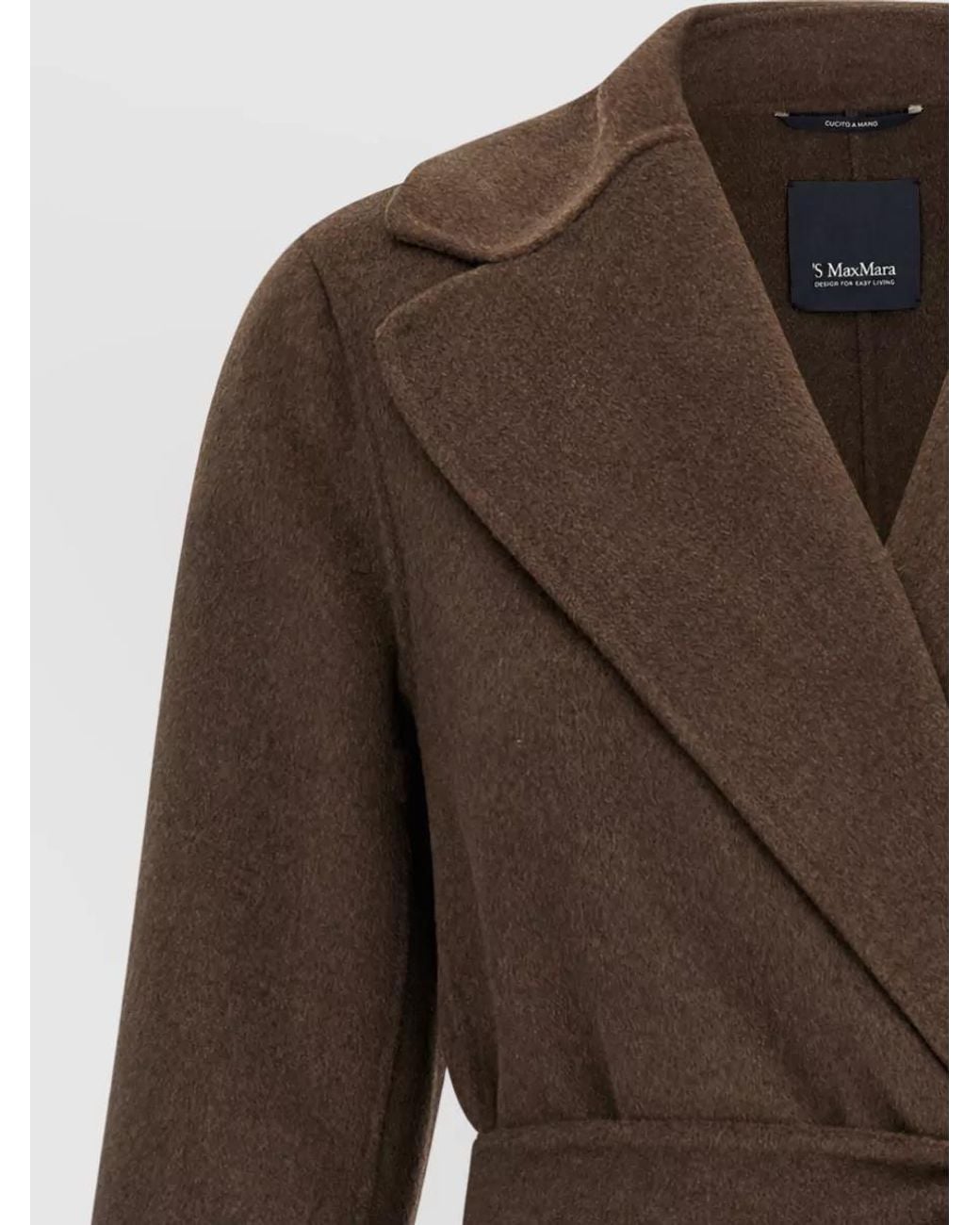 Max Mara Brown Wool Yak Belted Coat