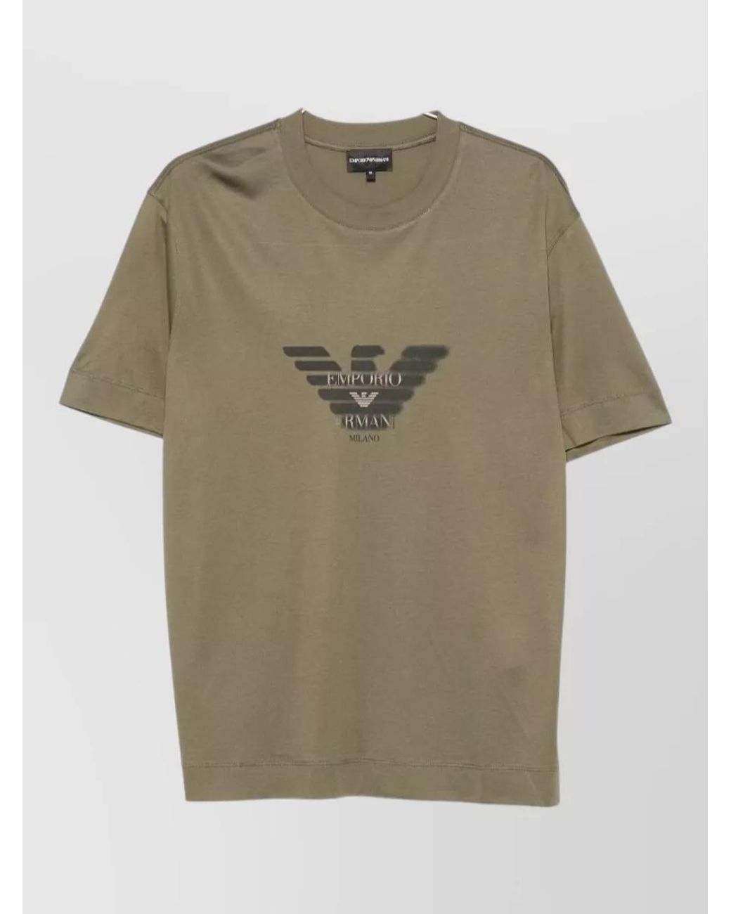 Emporio Armani Gray Logo Print Cotton Blend T-Shirt for men