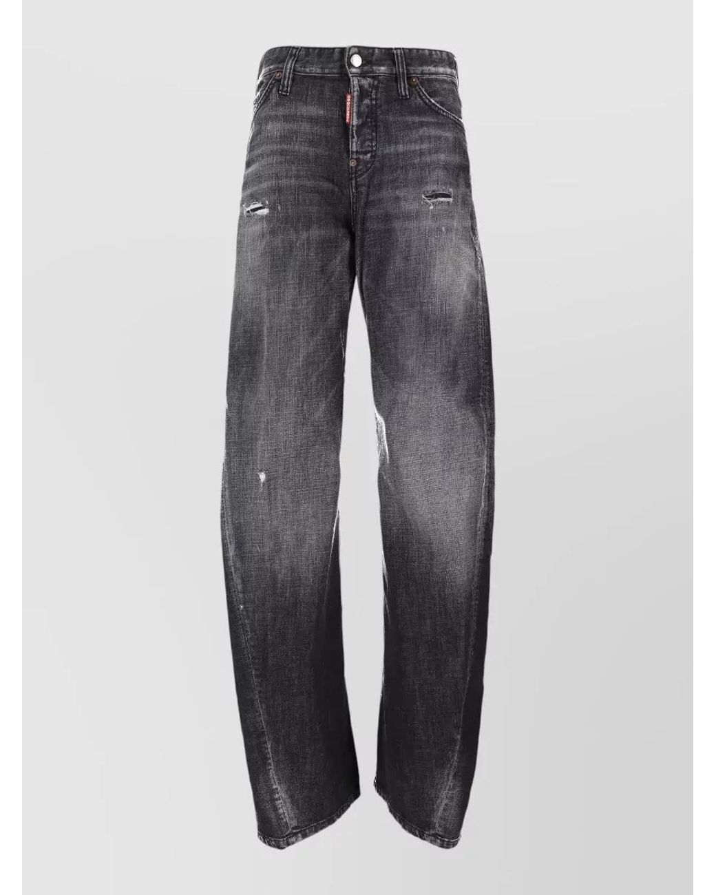 DSquared² Gray Wide-Leg Trousers