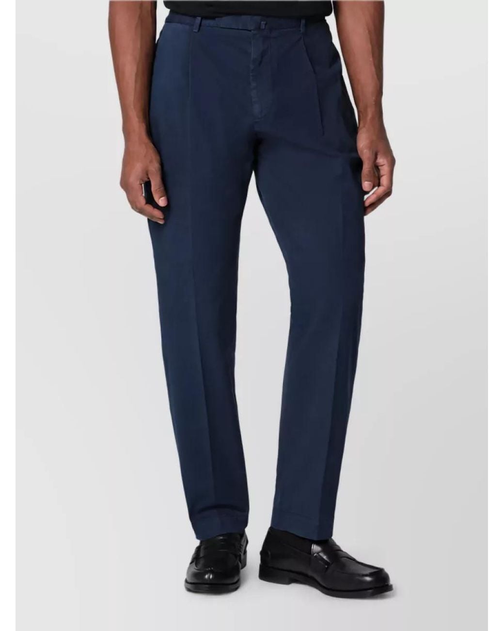 Santaniello Blue Cotton Tailored Trousers for men