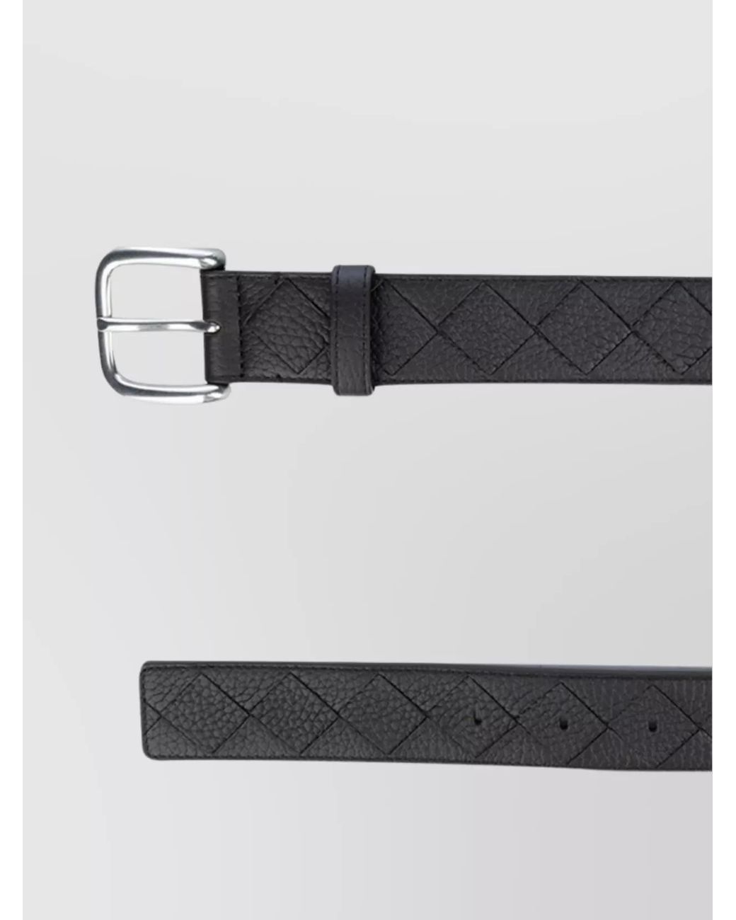 Bottega Veneta Black Leather Belt for men