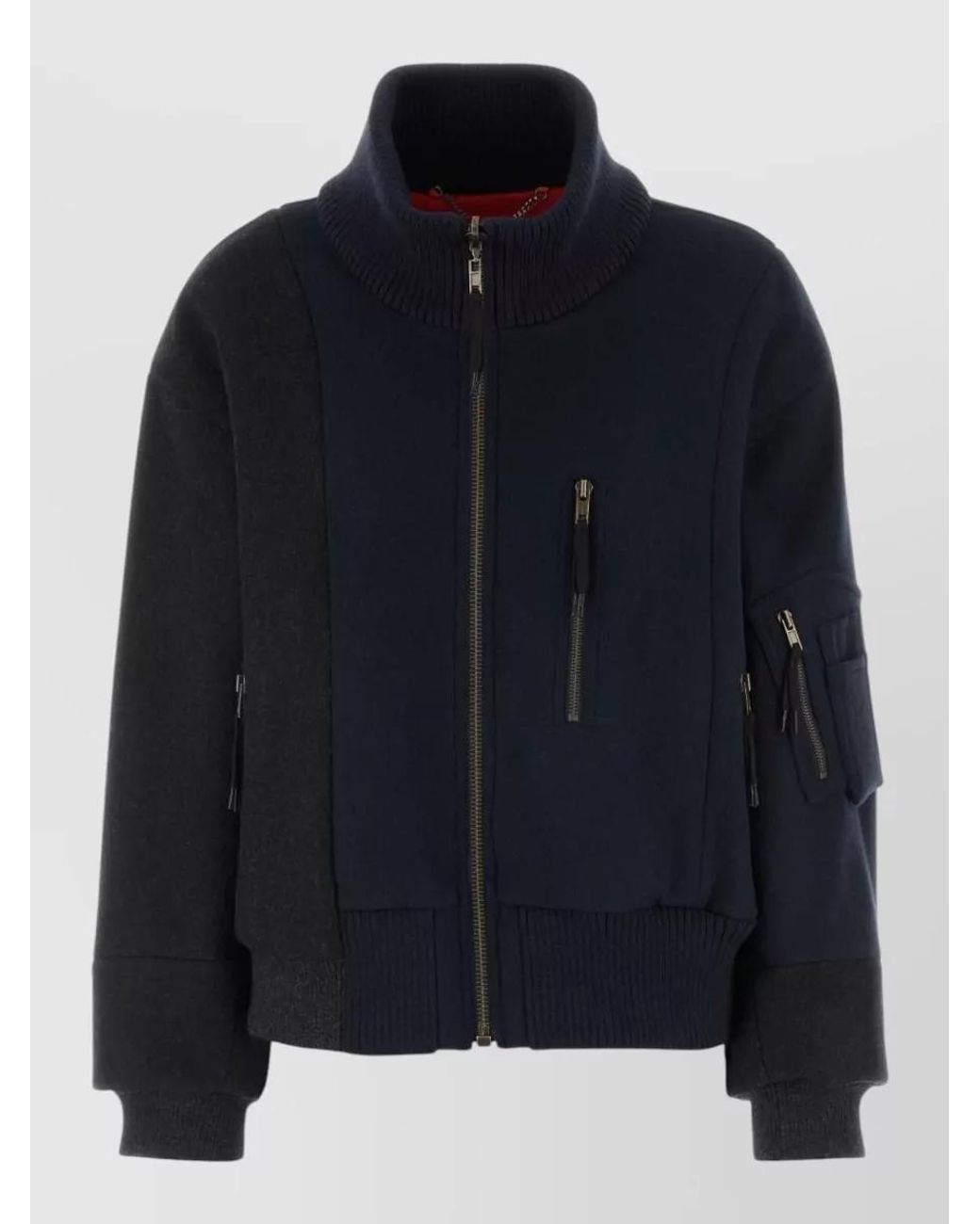 Maison Margiela Blue Virgin Wool Reversible Quilted Bomber Jacket