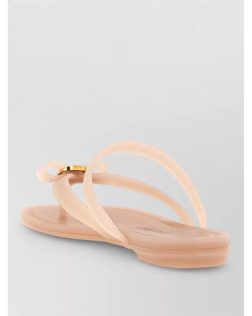 Ferragamo Pink Ribbed Thong Sandals