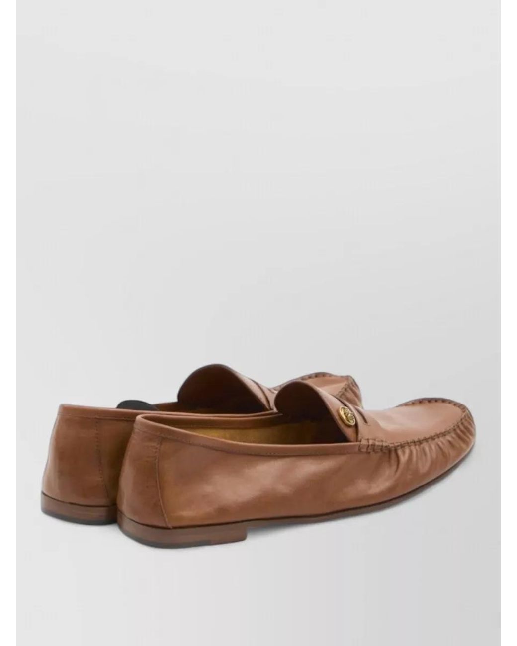 Versace Brown Leather Loafers