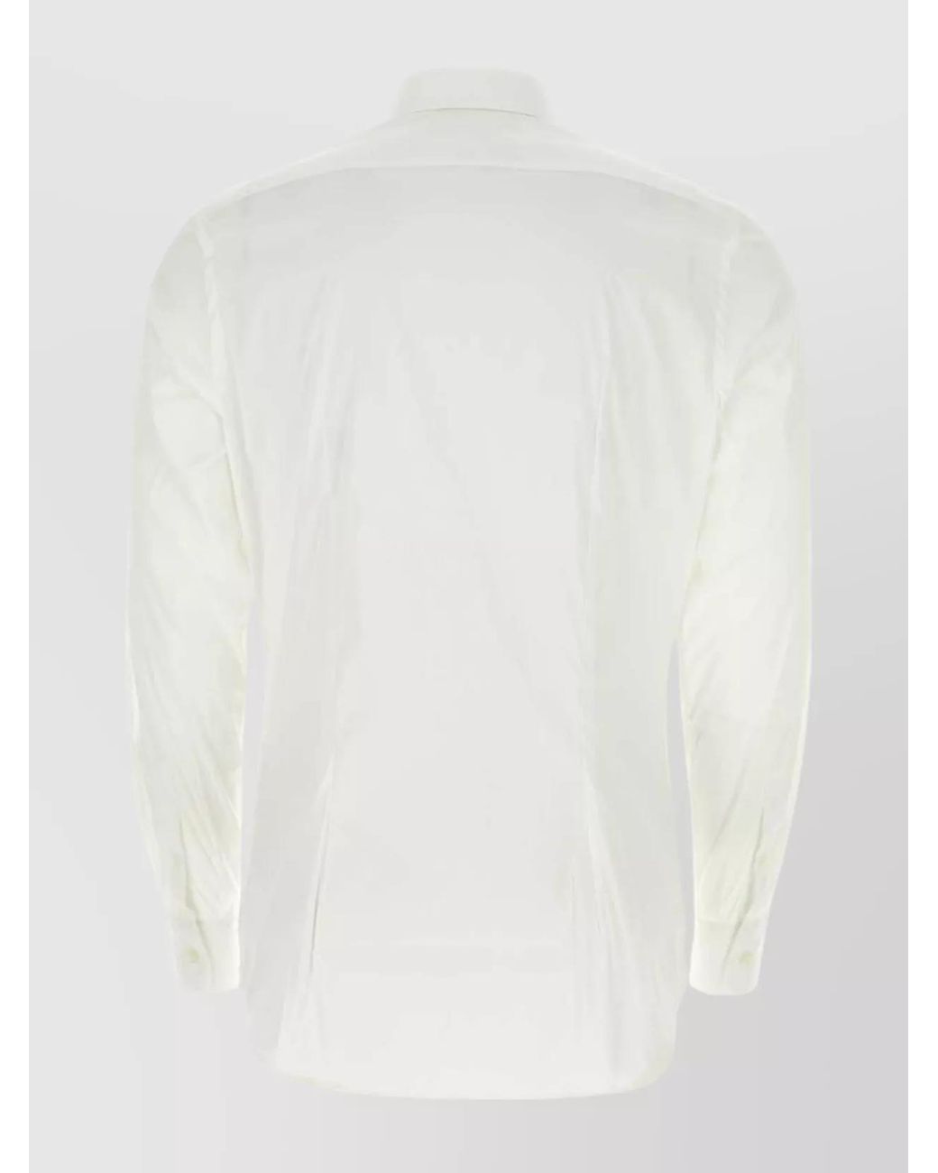 Prada White Stretch Poplin Shirt for men