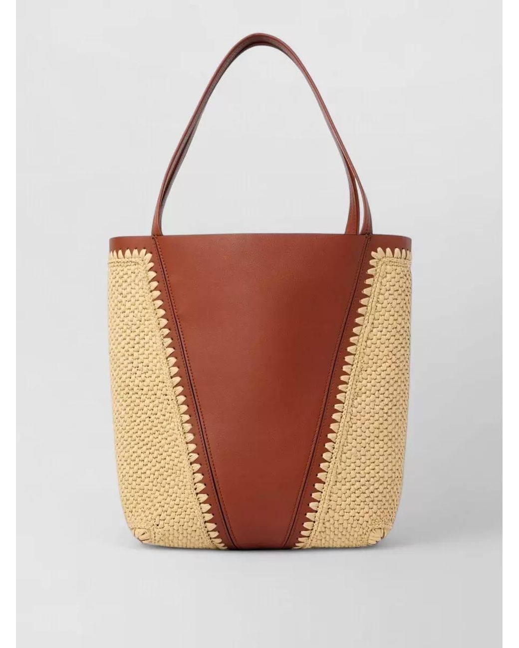 Chloé White Spin Raffia And Leather Shoulder Bag