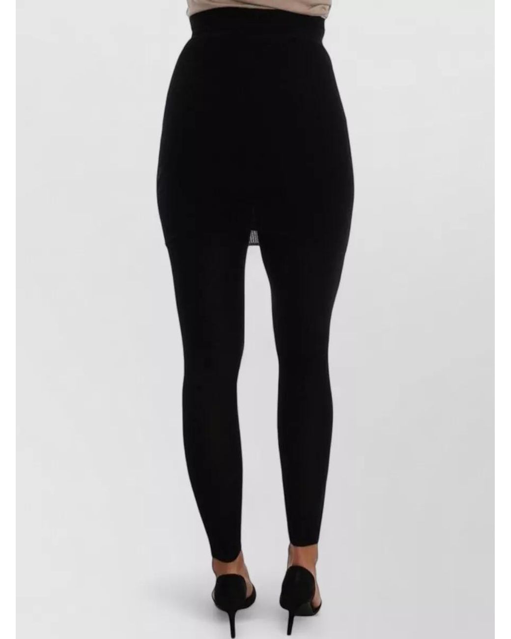 Dolce & Gabbana Black Cashmere Silk High-Rise Leggings