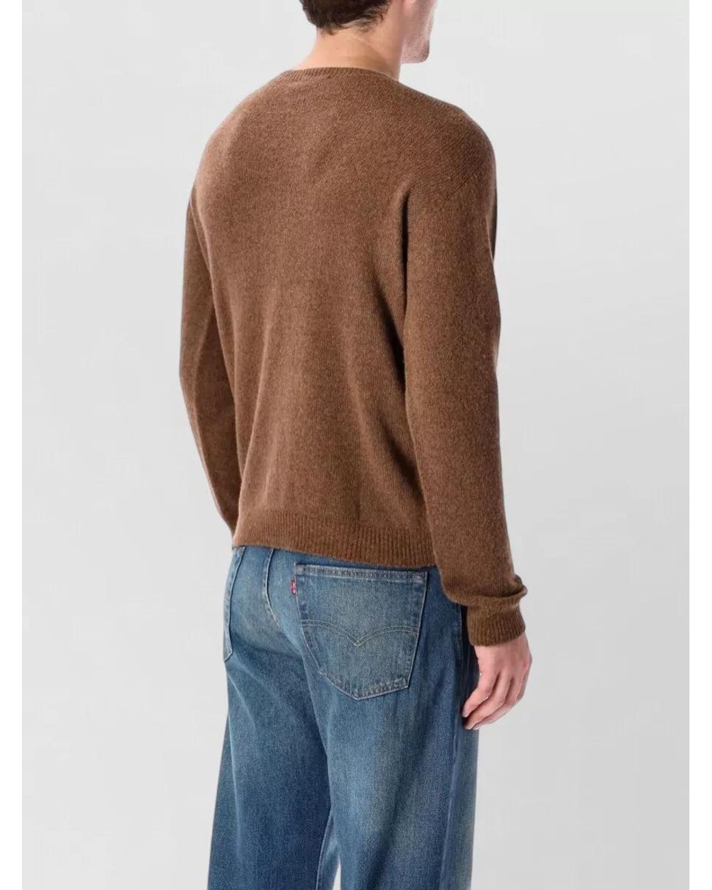 Roberto Collina Brown Wool And Camel Crewneck Jumper for men
