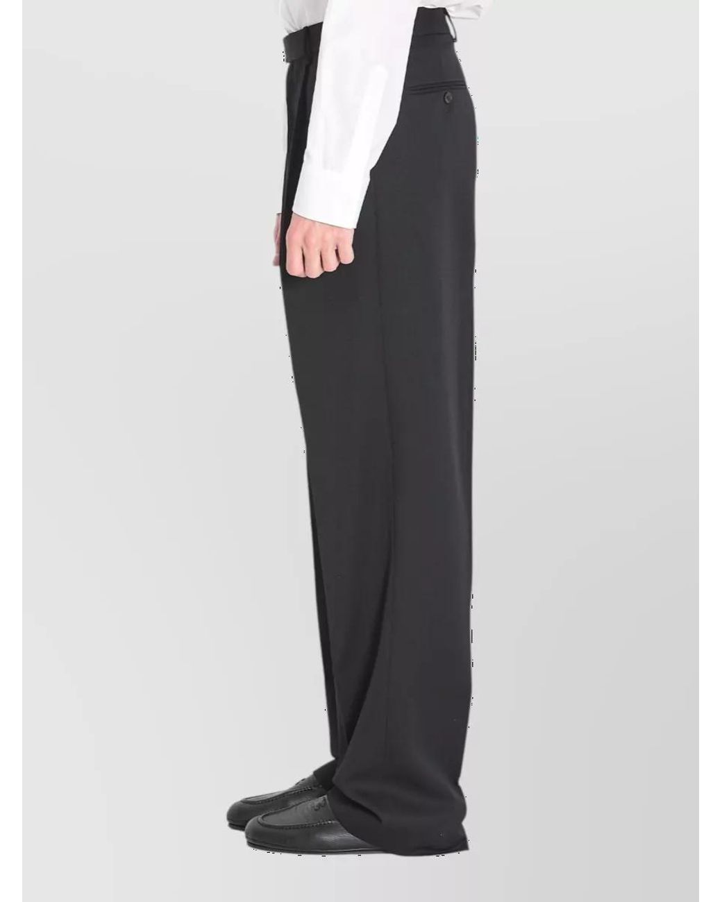 Céline Gray Wool High-Rise Straight-Leg Trousers for men
